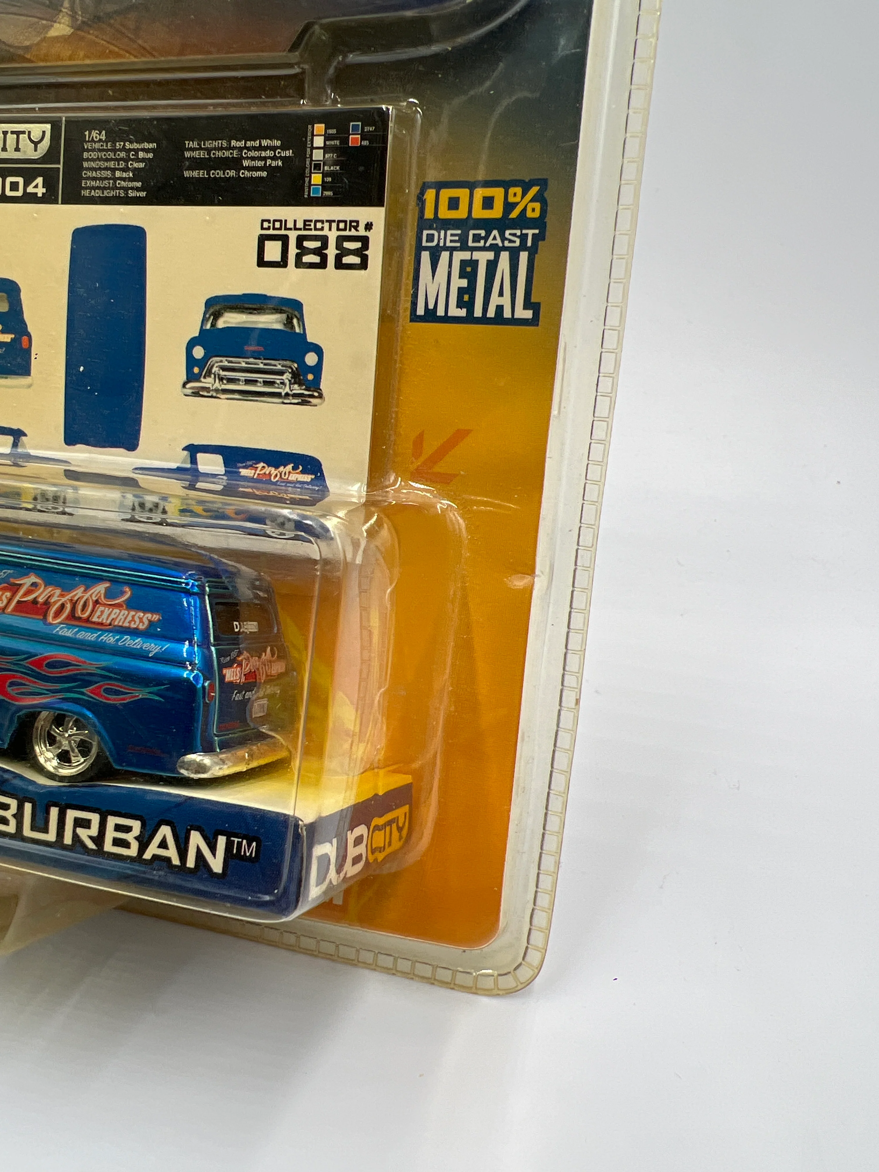 Jada Dub City #88 57 Chevy Suburban Blue 182D - Image 4
