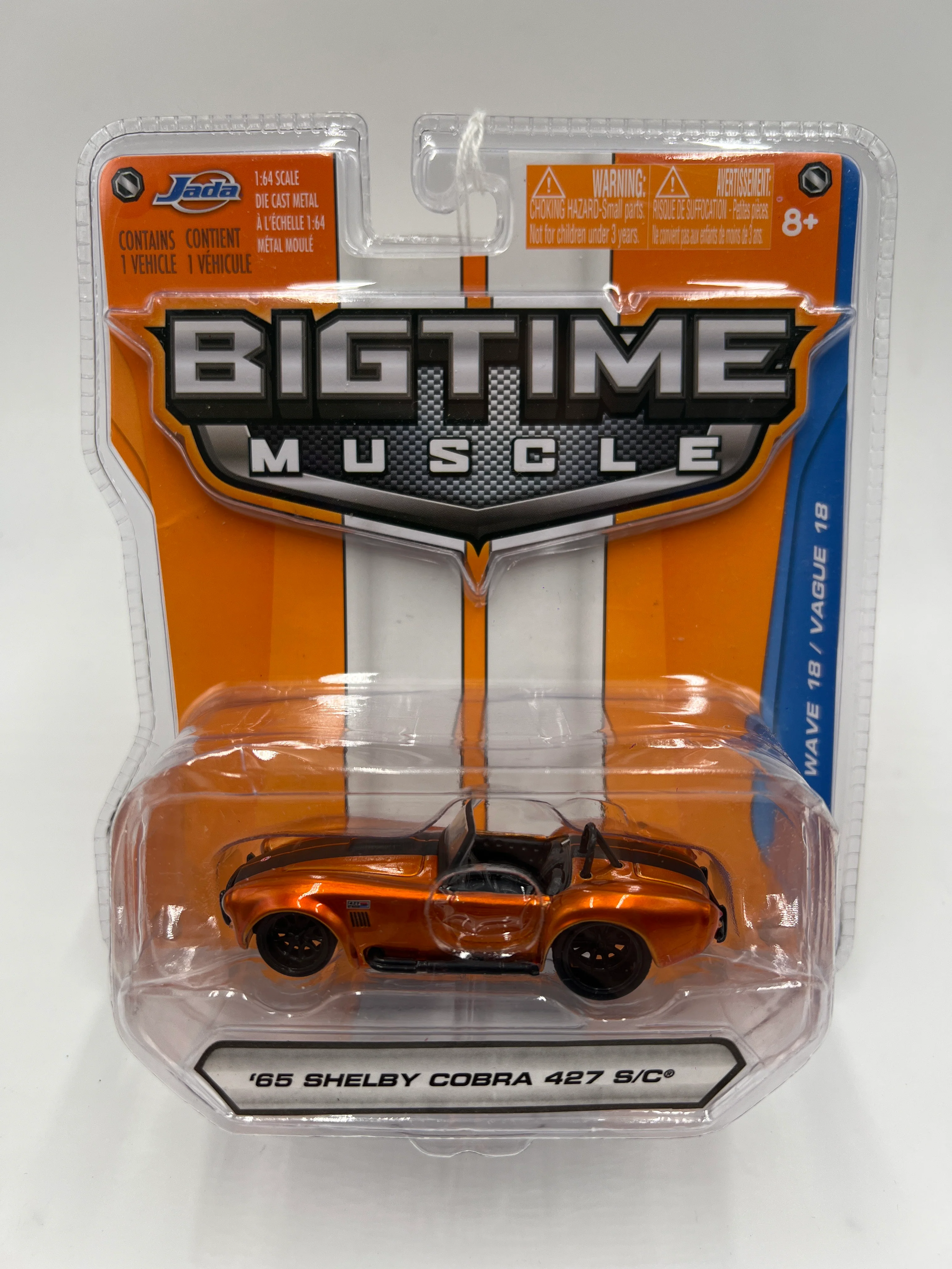 Jada Big Time Muscle Wave 18 65 Shelby Cobra 427 S/C Orange/Black 184G - Image 2
