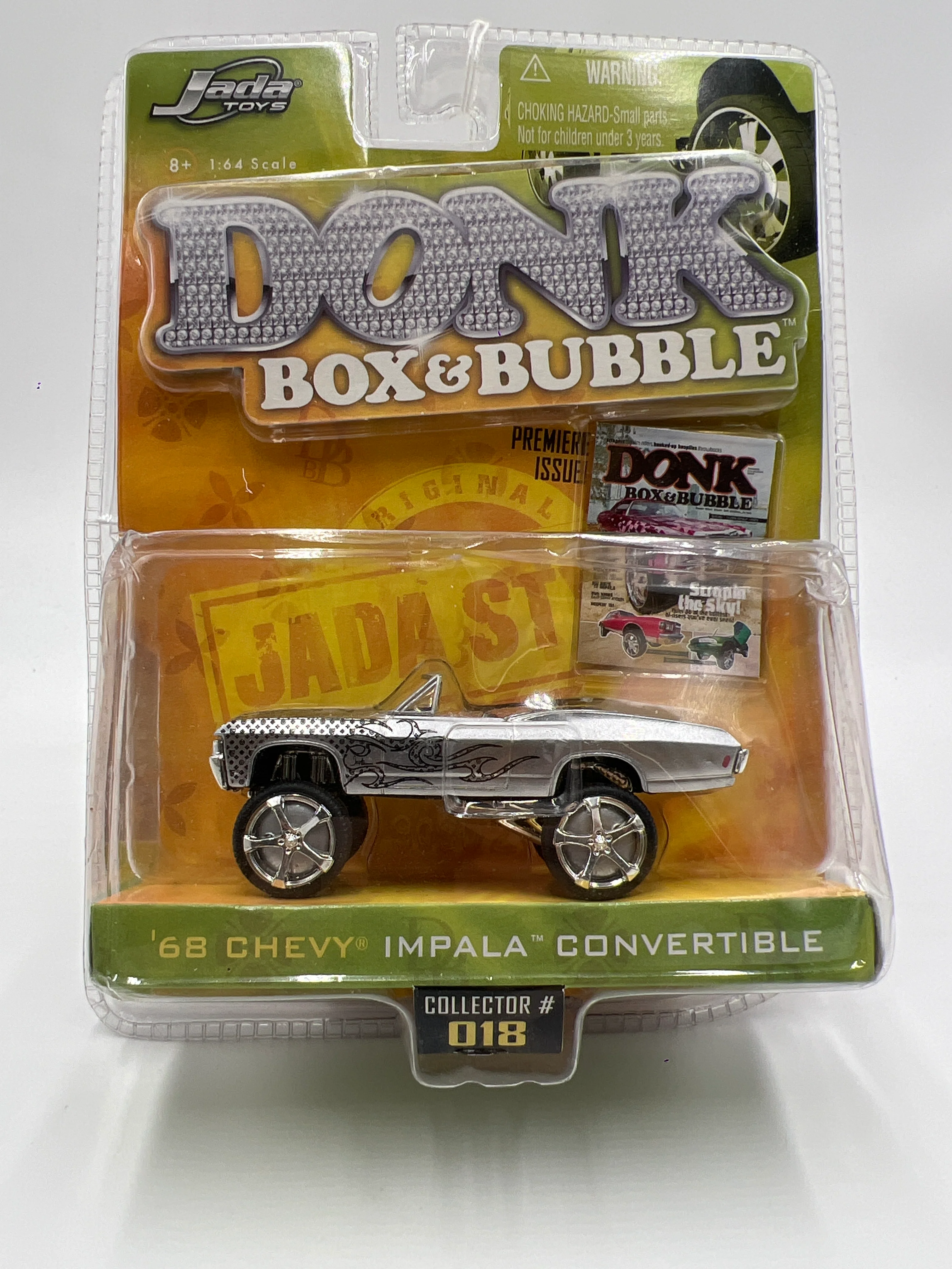 2006 Jada Toys Donk Box & Bubble Wave 2 #18 68 Chevy Impala Convertible Silver - Image 2