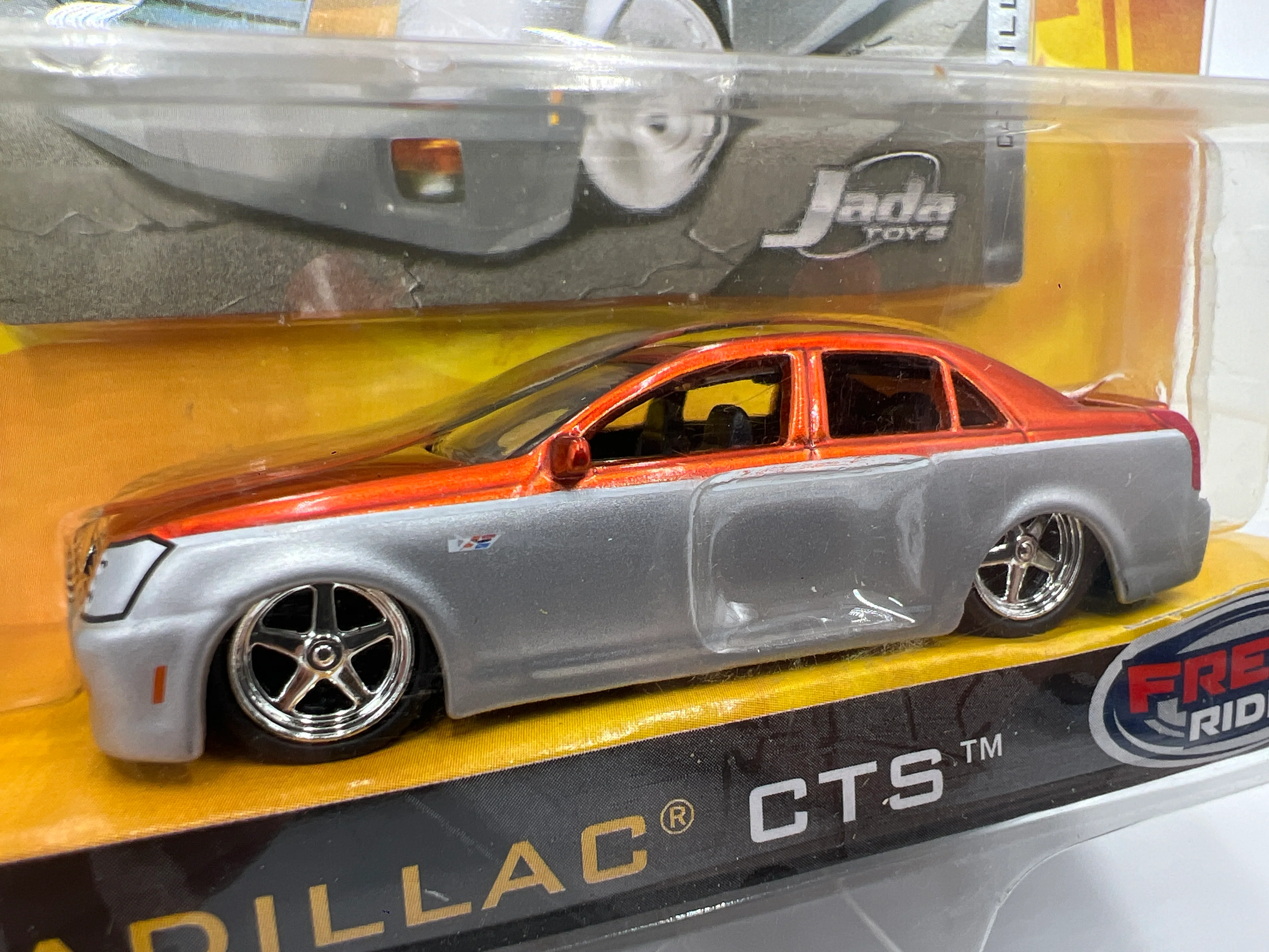 Jada Toys Dub City Kustoms Wave 1 #2 Cadillac CTS Silver/Orange VHTF - Image 3