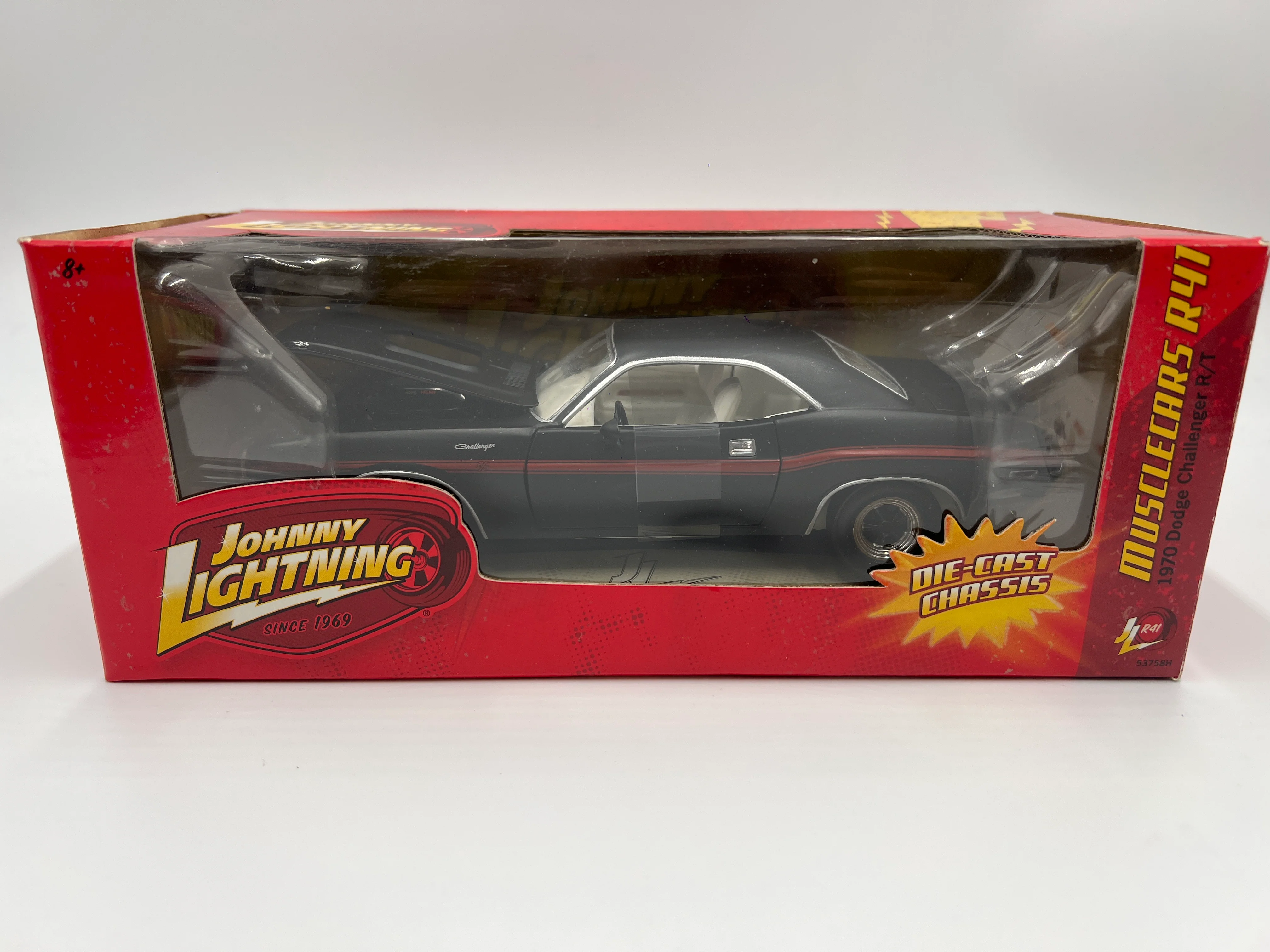Johnny Lightning 1:24 Scale White Lightning Chase R41 1970 Dodge Challenger R/T Black VHTF - Image 2