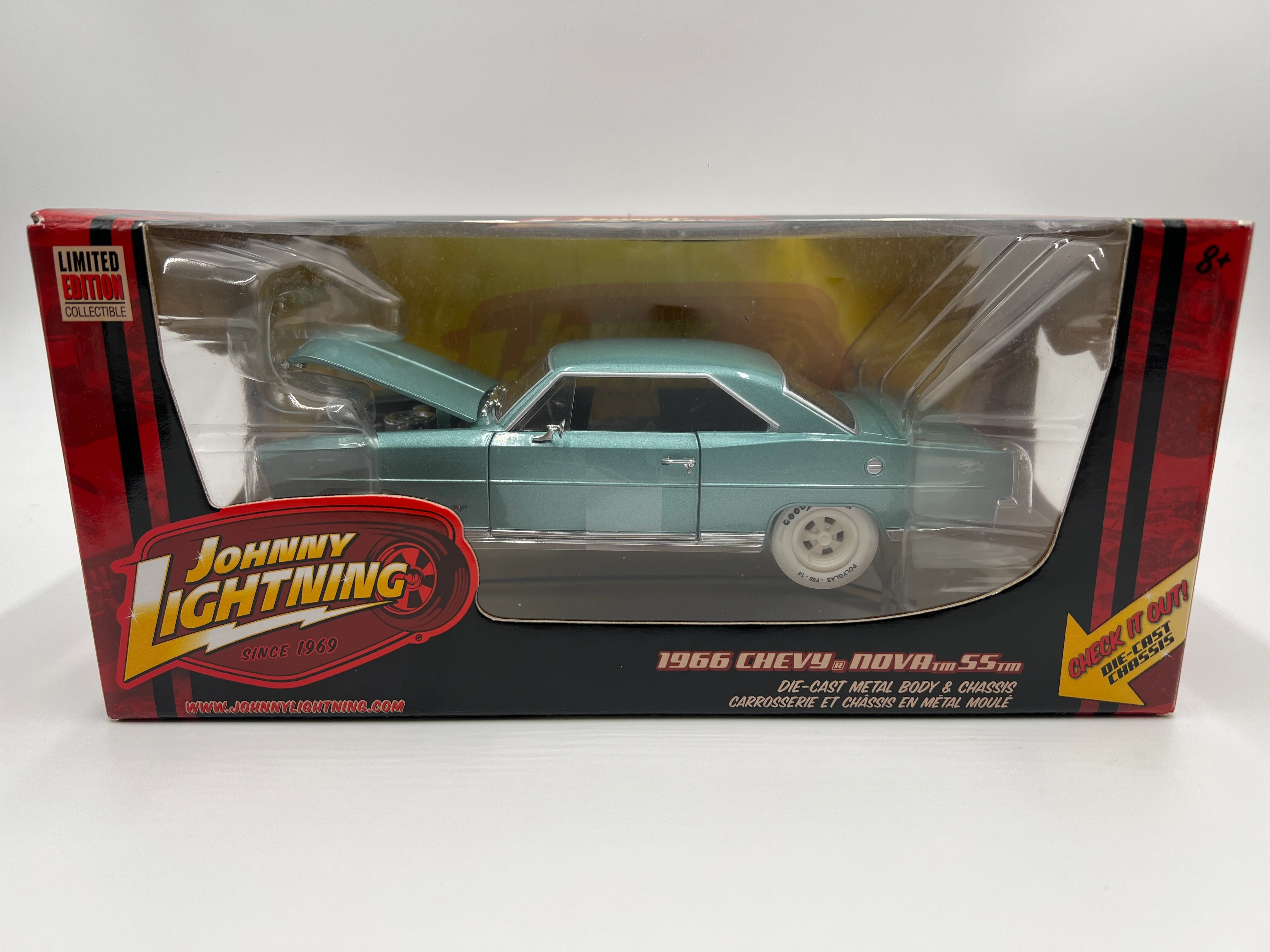 Johnny Lightning 1:24 Scale White Lightning Muscle Cars Chase 1966 Chevy Nova SS Light Blue VHTF - Image 2