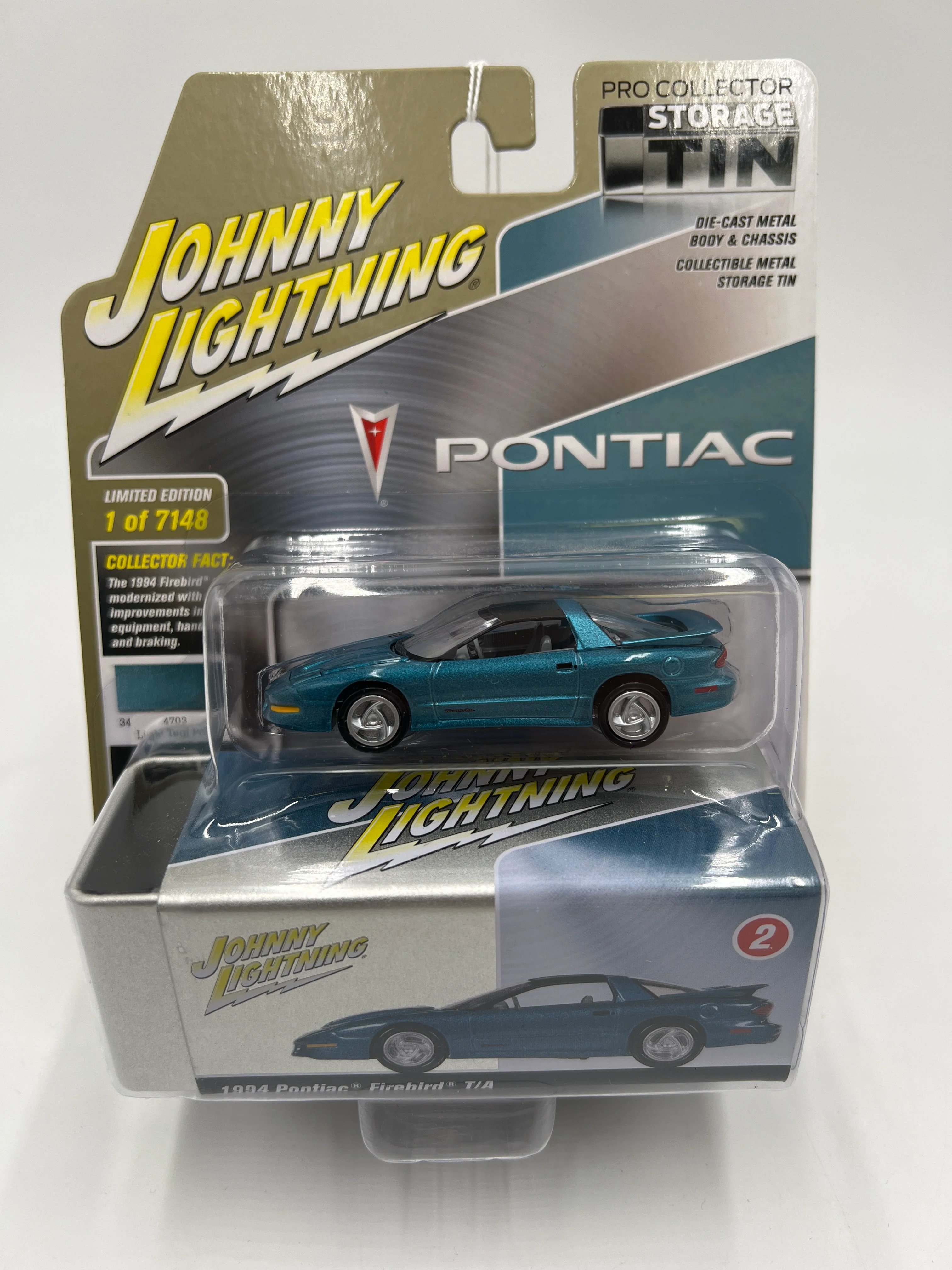 Johnny Lightning 1994 Pontiac Firebird T/A Blue W/Tin 217E - Image 2