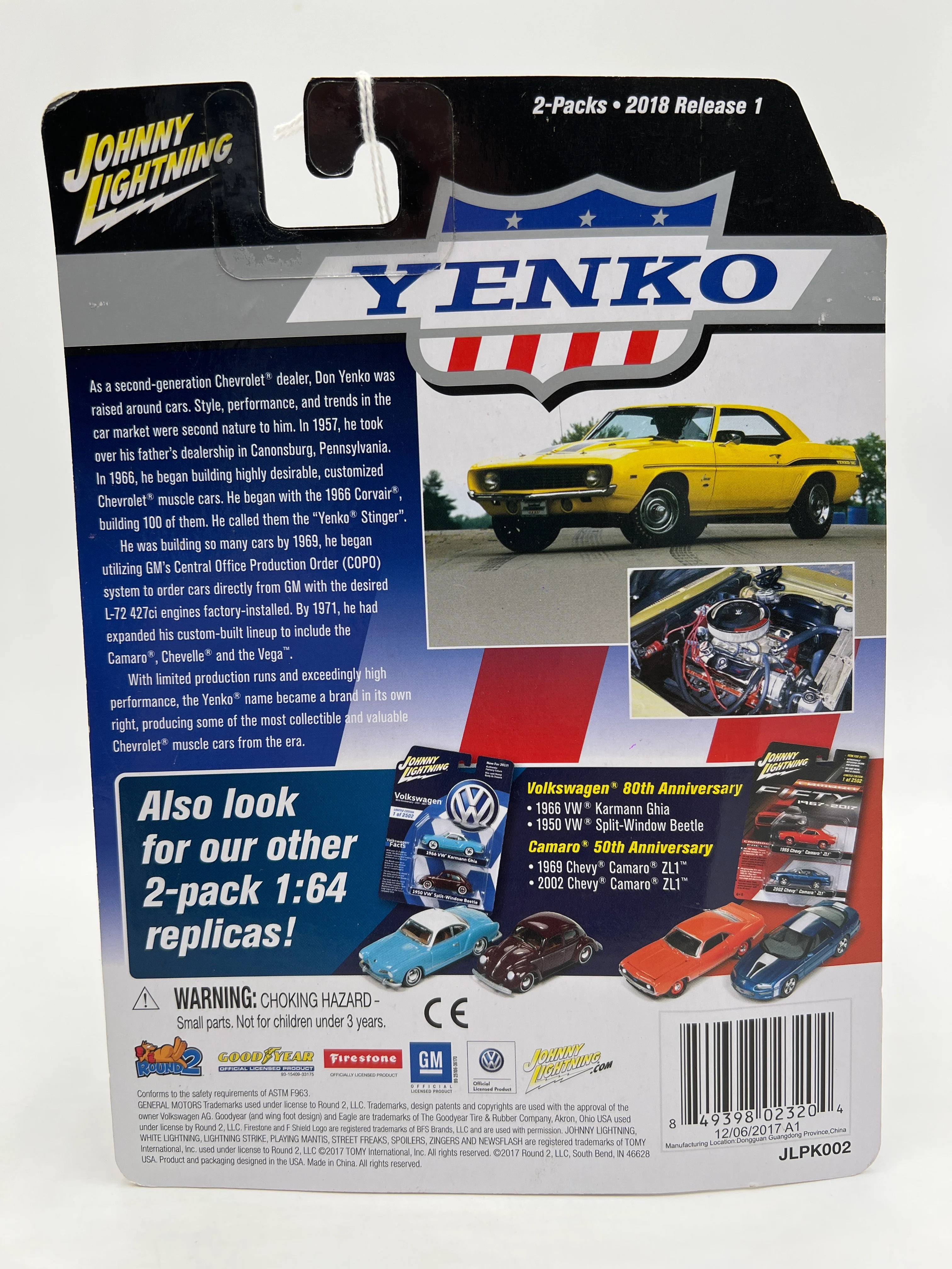 Johnny Lightning Yenko Release 1 1969 Chevy Camaro Yenko & 1970 Chevy Nova Yenko 2 Pack - Image 7