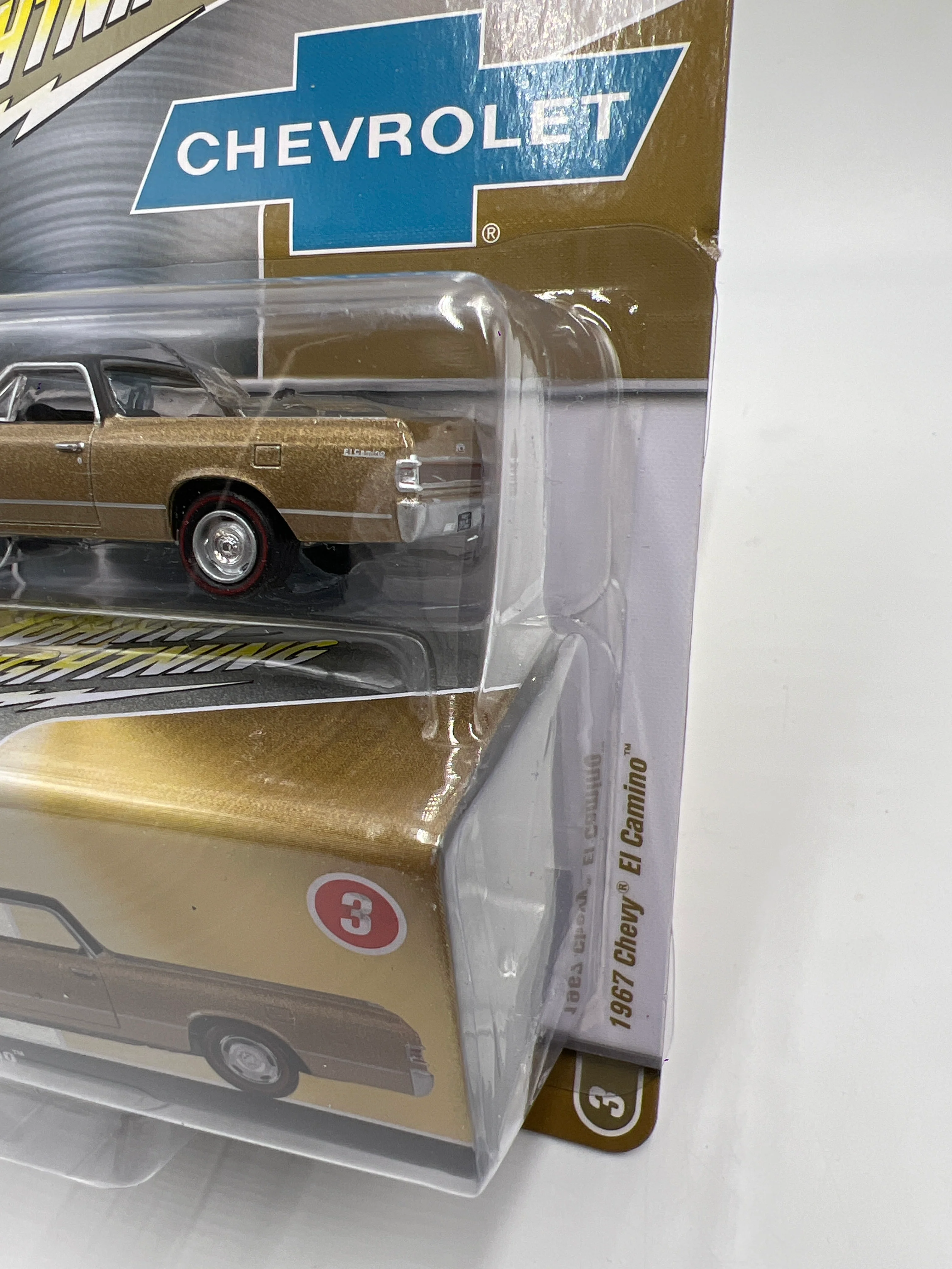 Johnny Lightning Chevrolet 1967 Chevy El Camino Gold W/Tin 218D - Image 4