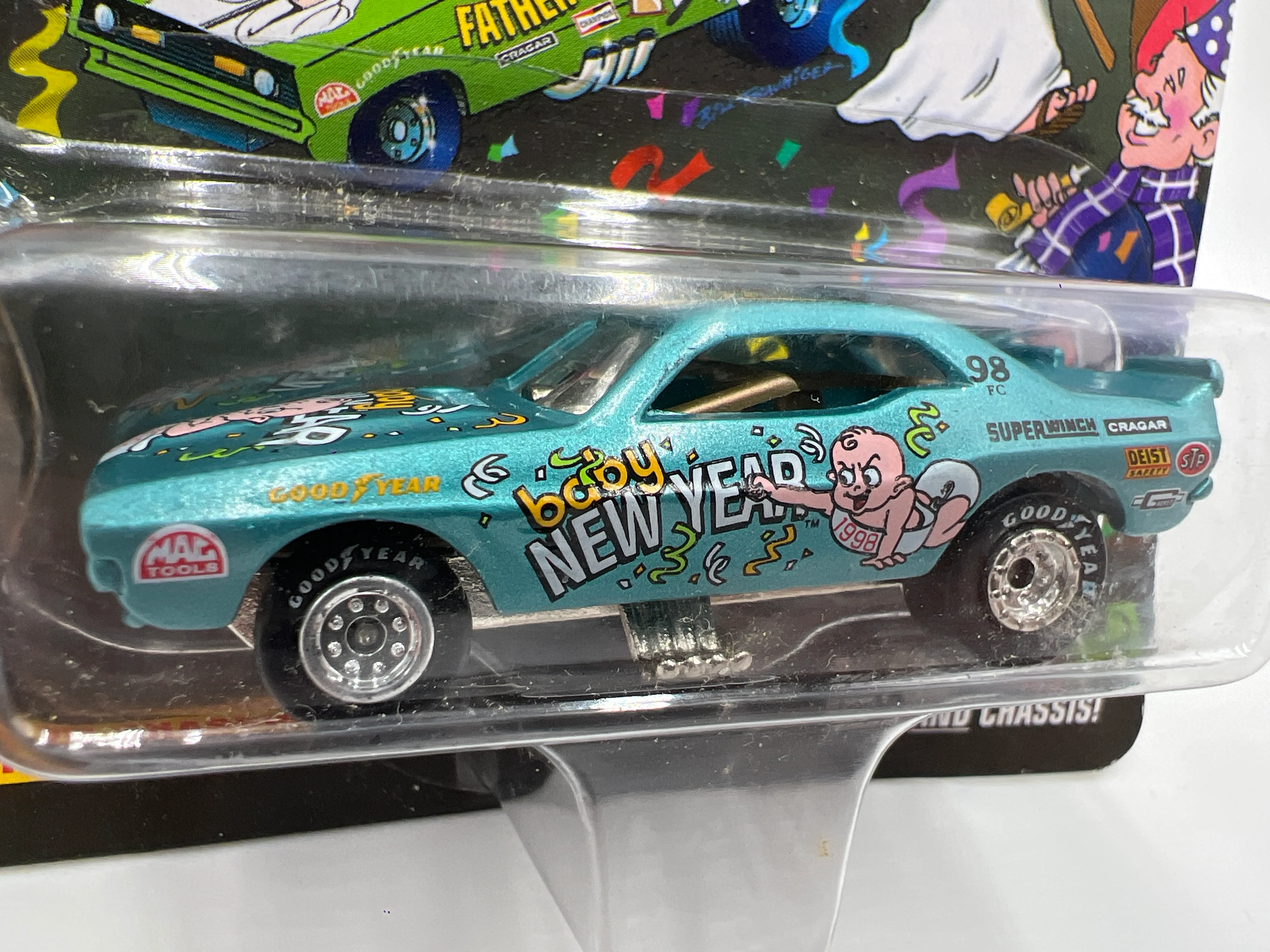 Johnny Lightning Dragsters New Year 98 #3512 Baby New Year Blue 186C - Image 2