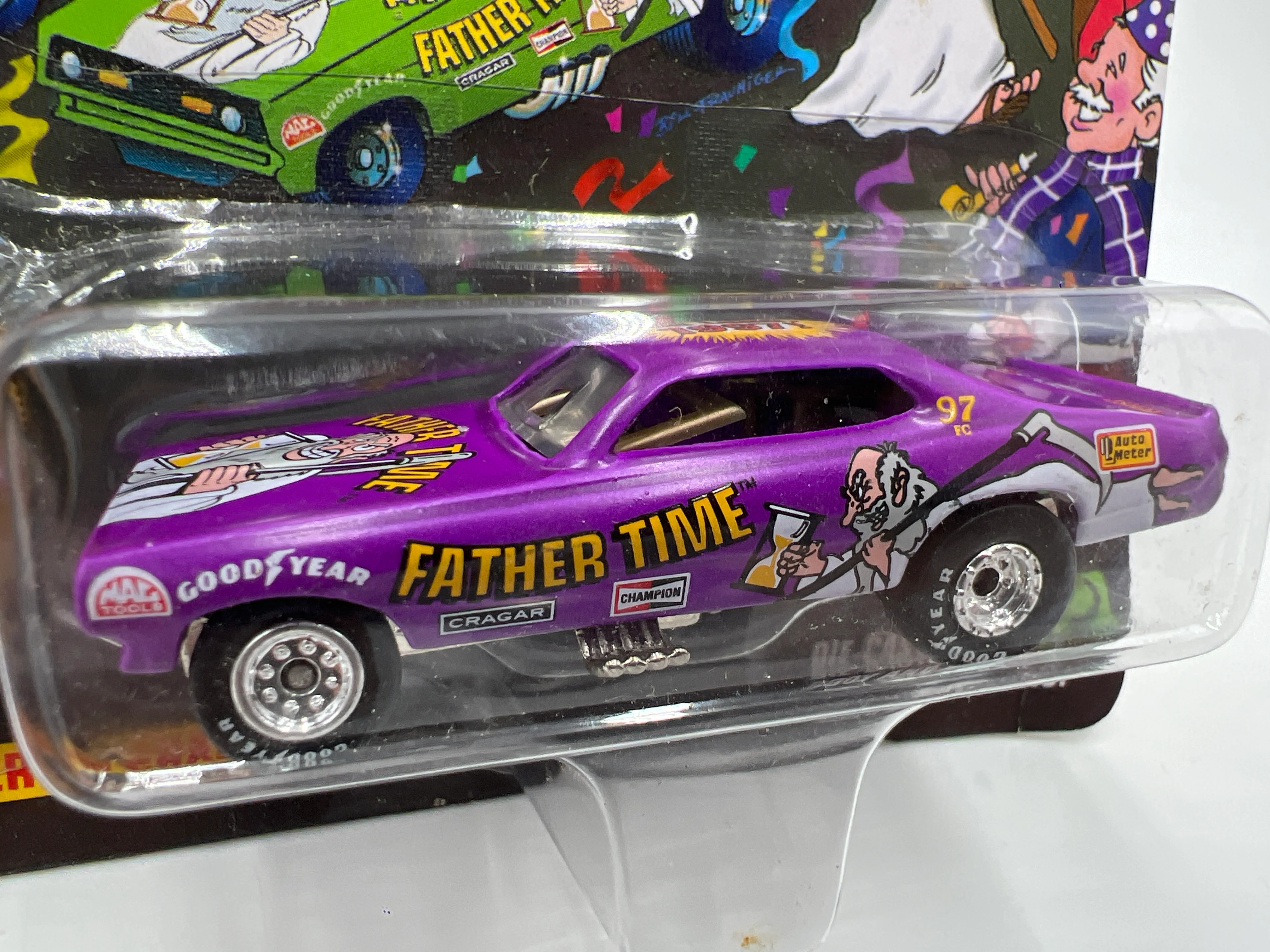 Johnny Lightning Dragsters New Year 98 #11611 Father Time Purple 186C - Image 2