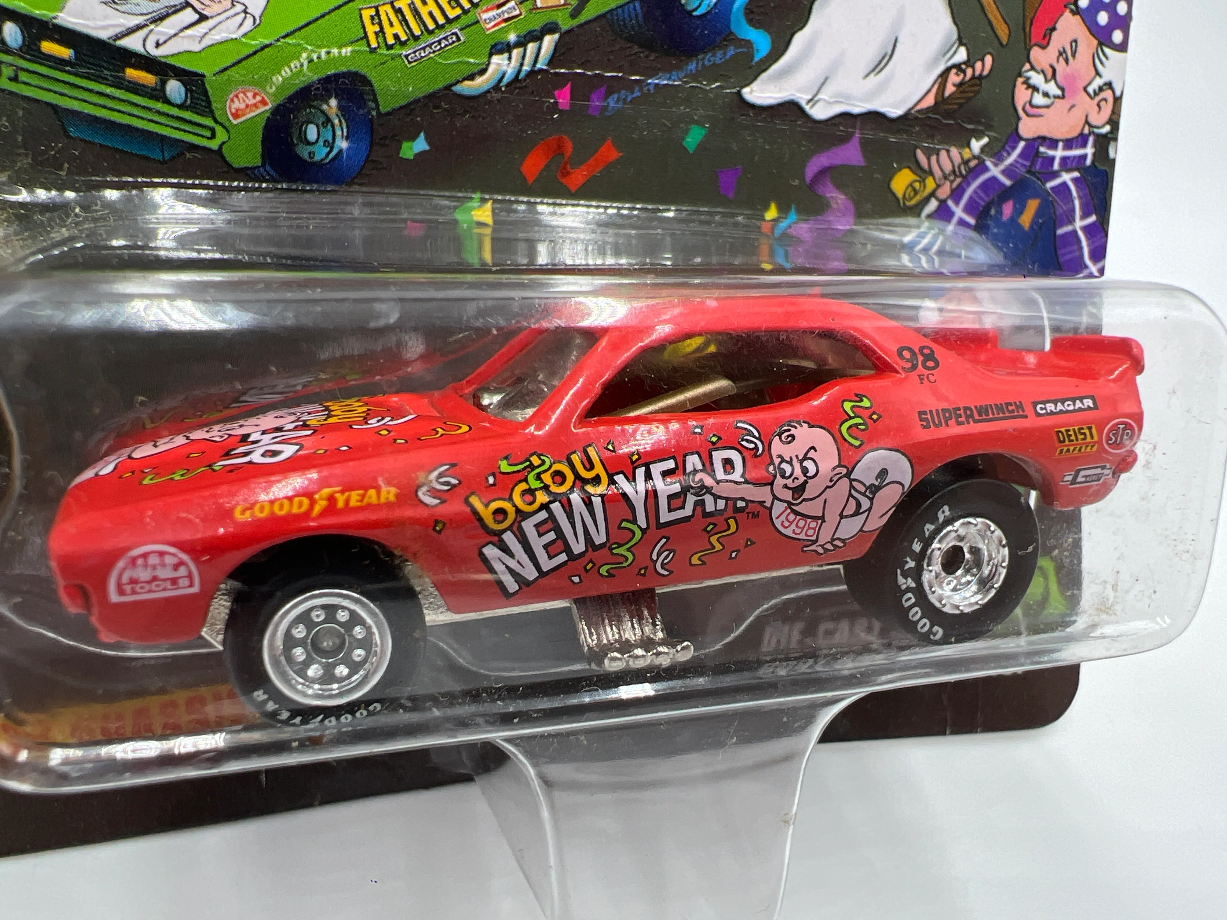 Johnny Lightning Dragsters New Year 98 #14109 Baby New Year Red 186C - Image 2