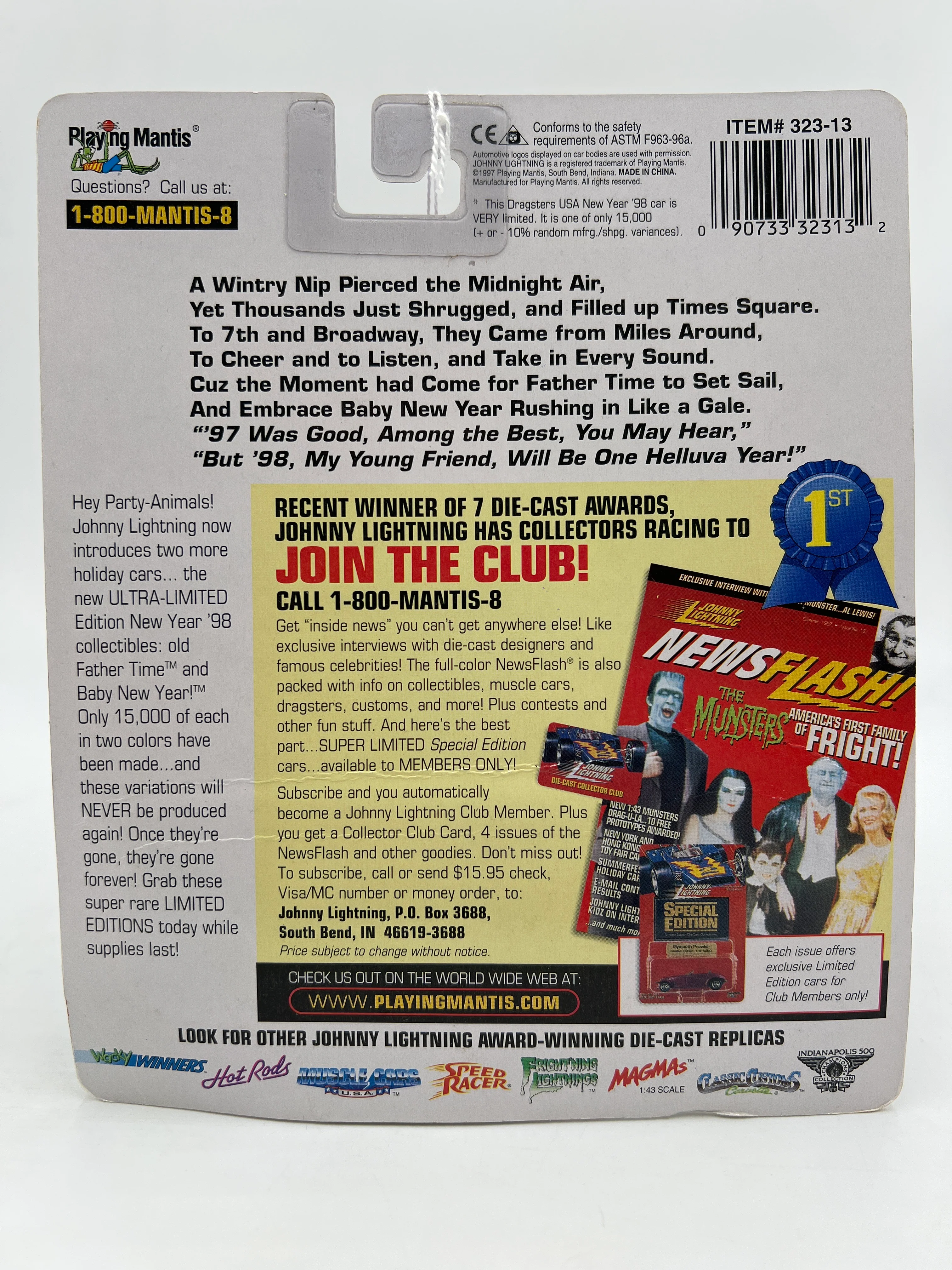 Johnny Lightning Dragsters New Year 98 #14109 Baby New Year Red 186C - Image 6