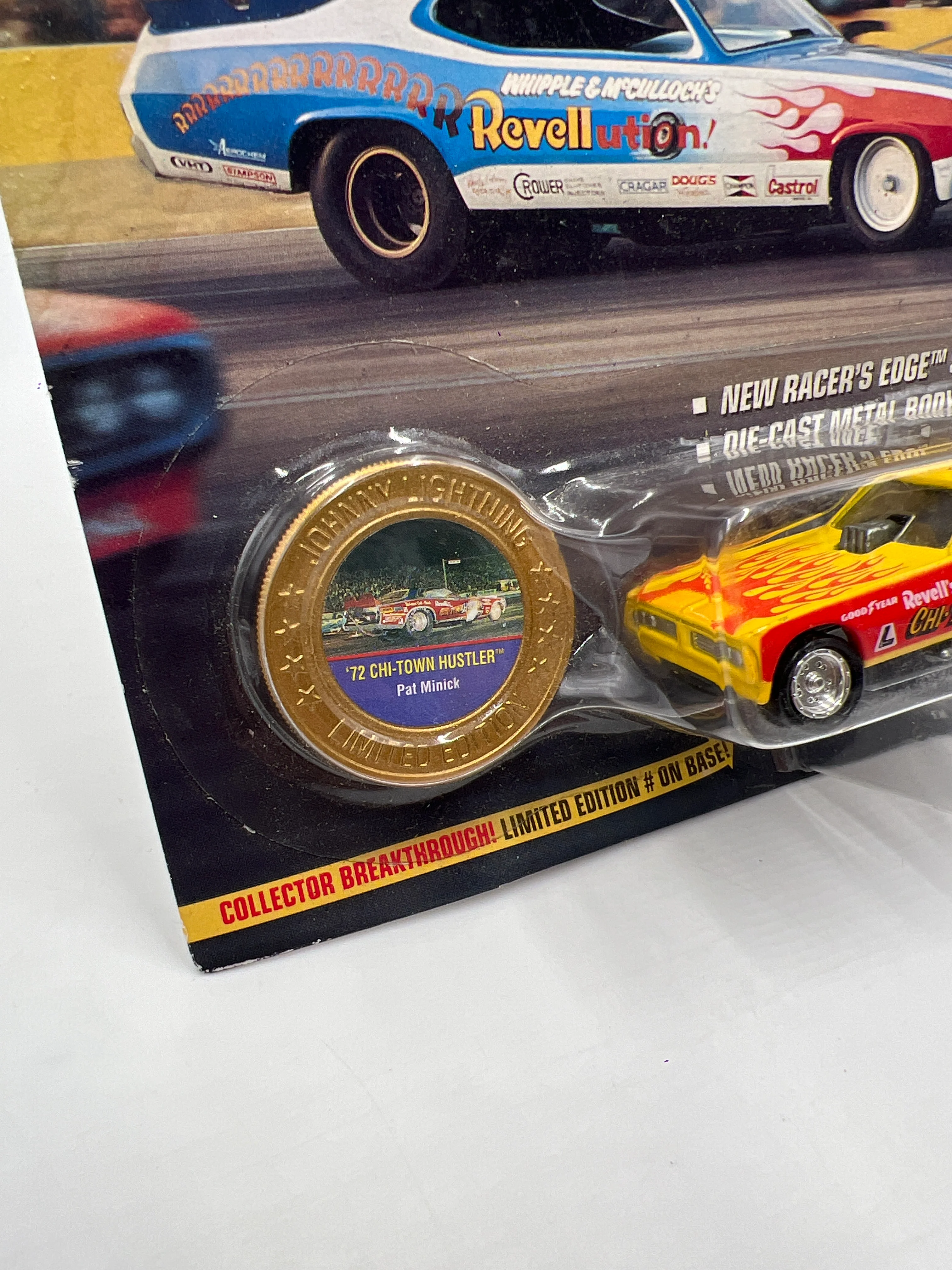 Johnny Lightning Dragsters USA Series 6 #1142 72 Chi-Town Hustler Yellow/Red Bad Card 186B - Image 4