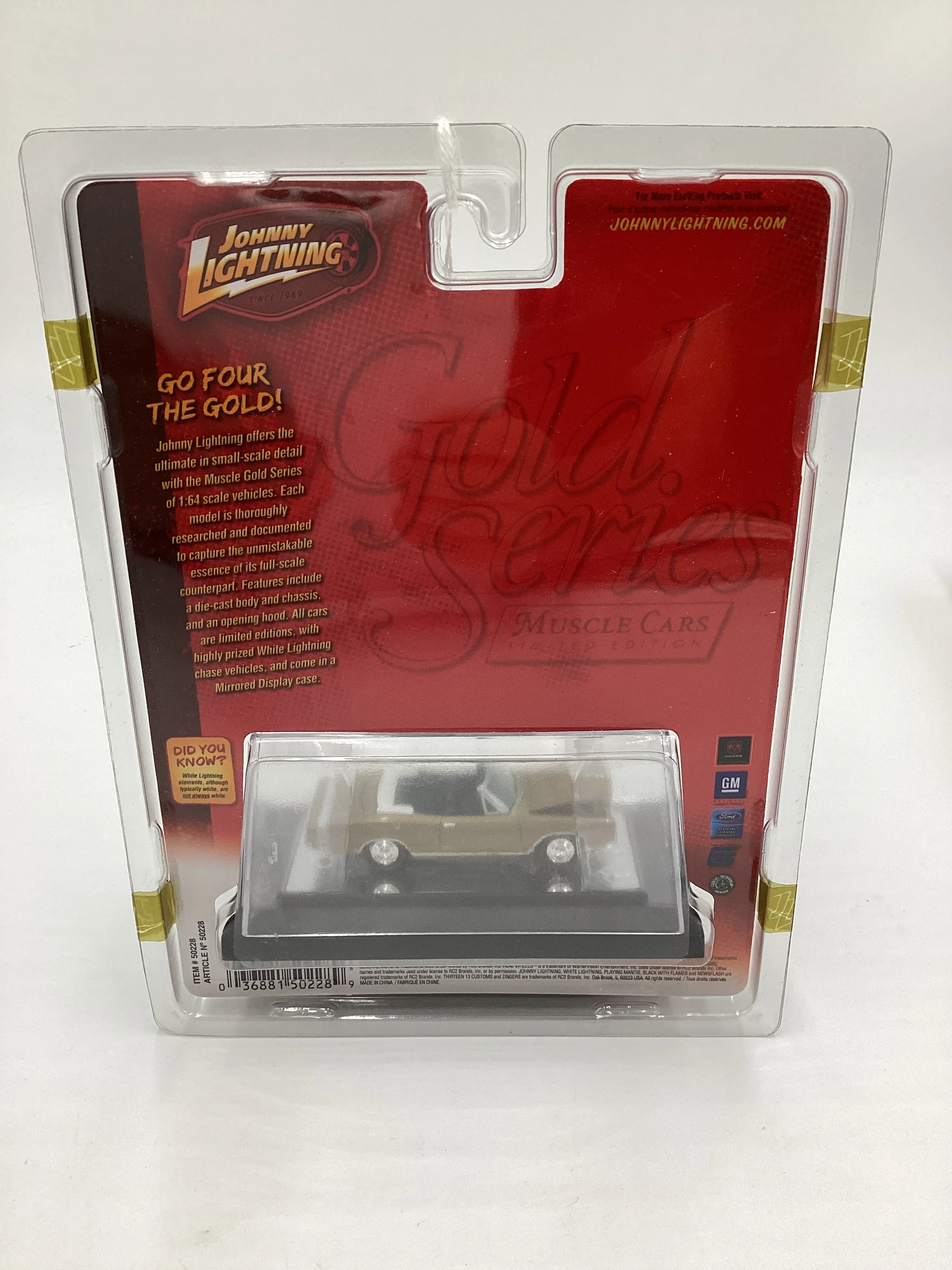 Johnny Lightning Gold Series Muscle Cars Release 8 #35 1969 Dodge Coronet R/T Gold 232H - Image 7