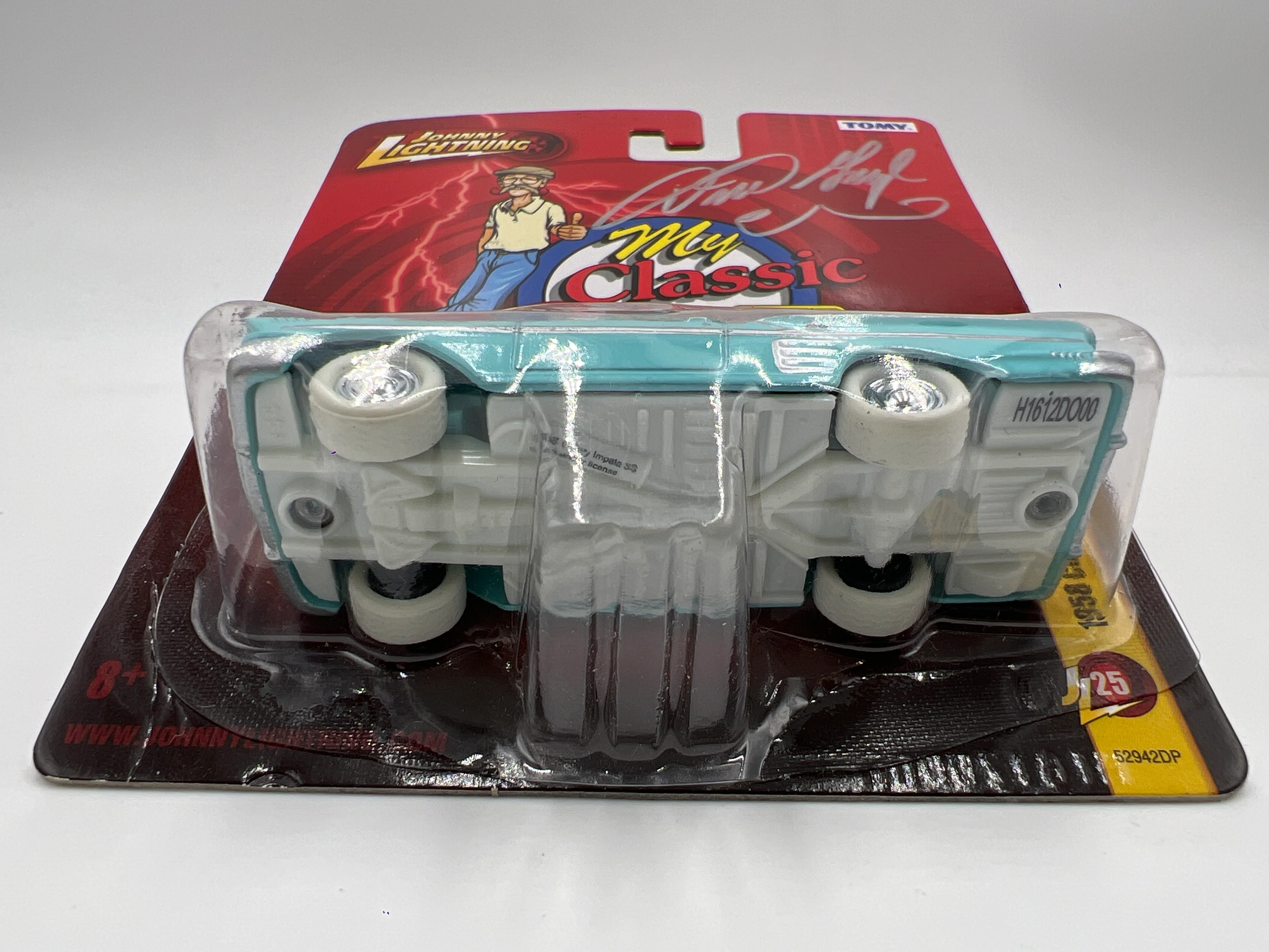 Johnny Lightning SIGNED My Classic Car JL25 1958 Chevy Impala SS Light Blue White Lightning Chase W/Protector VHTF - Image 5