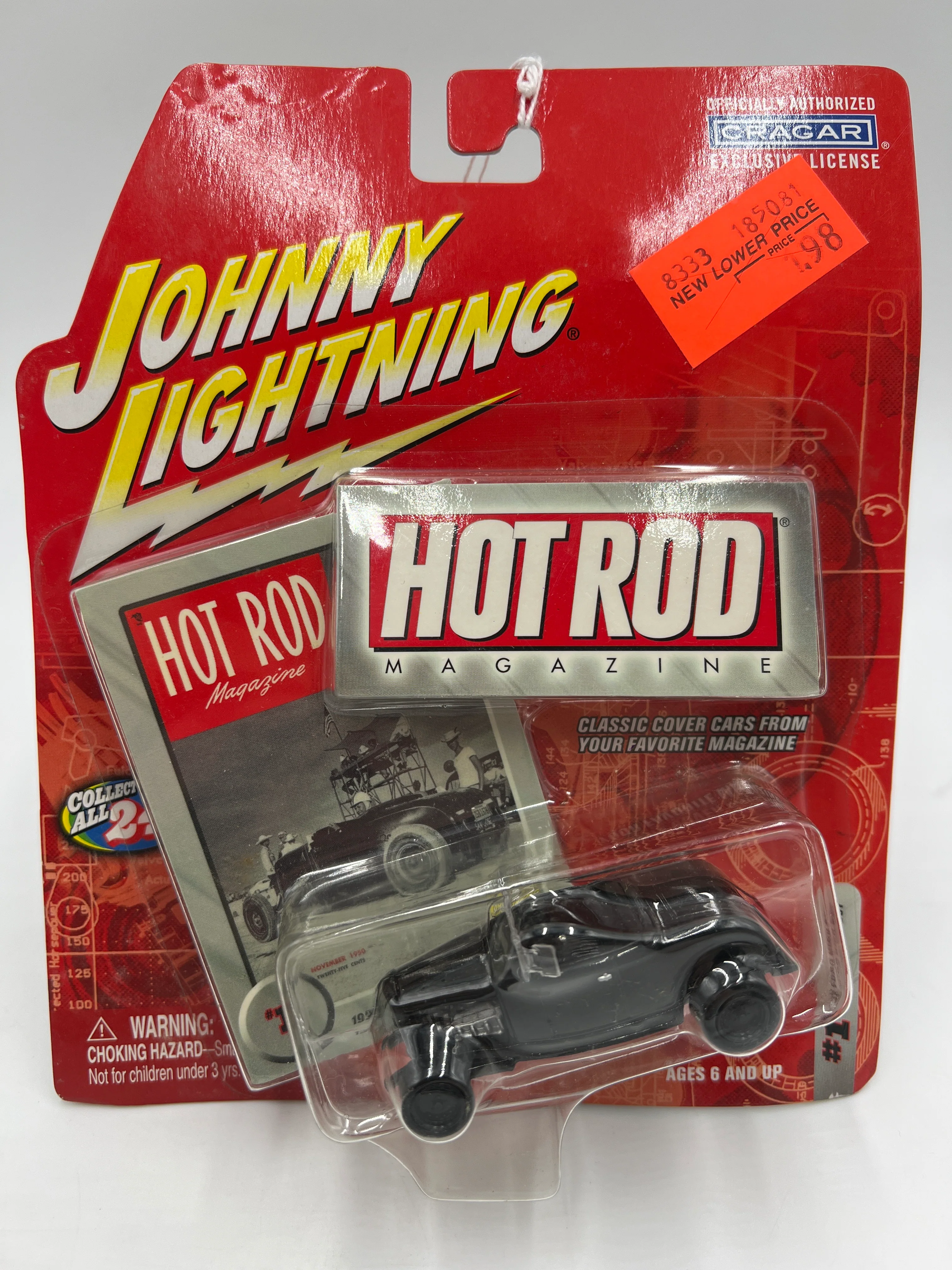 Johnny Lightning Hot Rod Magazine #1 1932 Ford High Boy Black Bad Card 221H