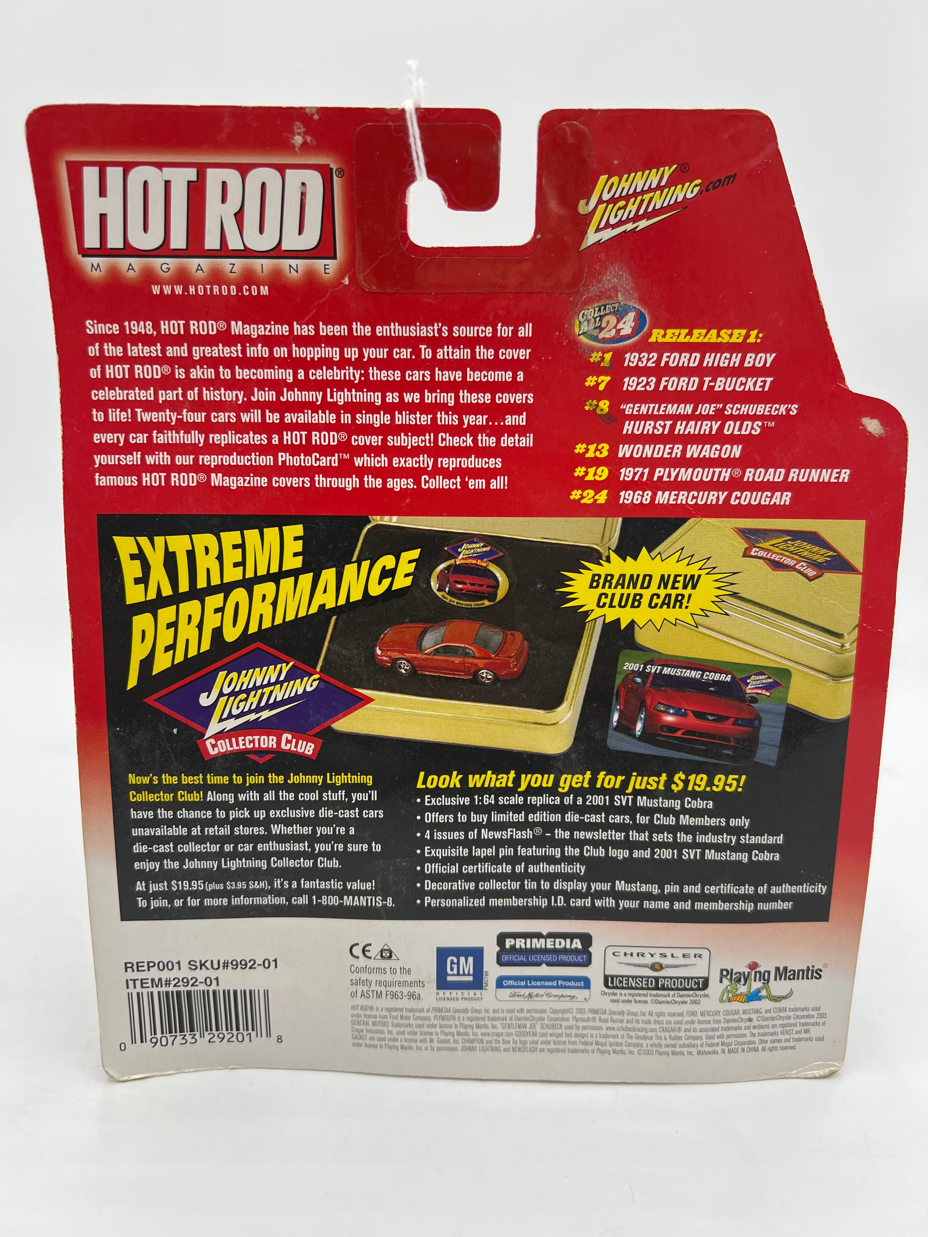 Johnny Lightning Hot Rod Magazine #1 1932 Ford High Boy Black Bad Card 221H - Image 5