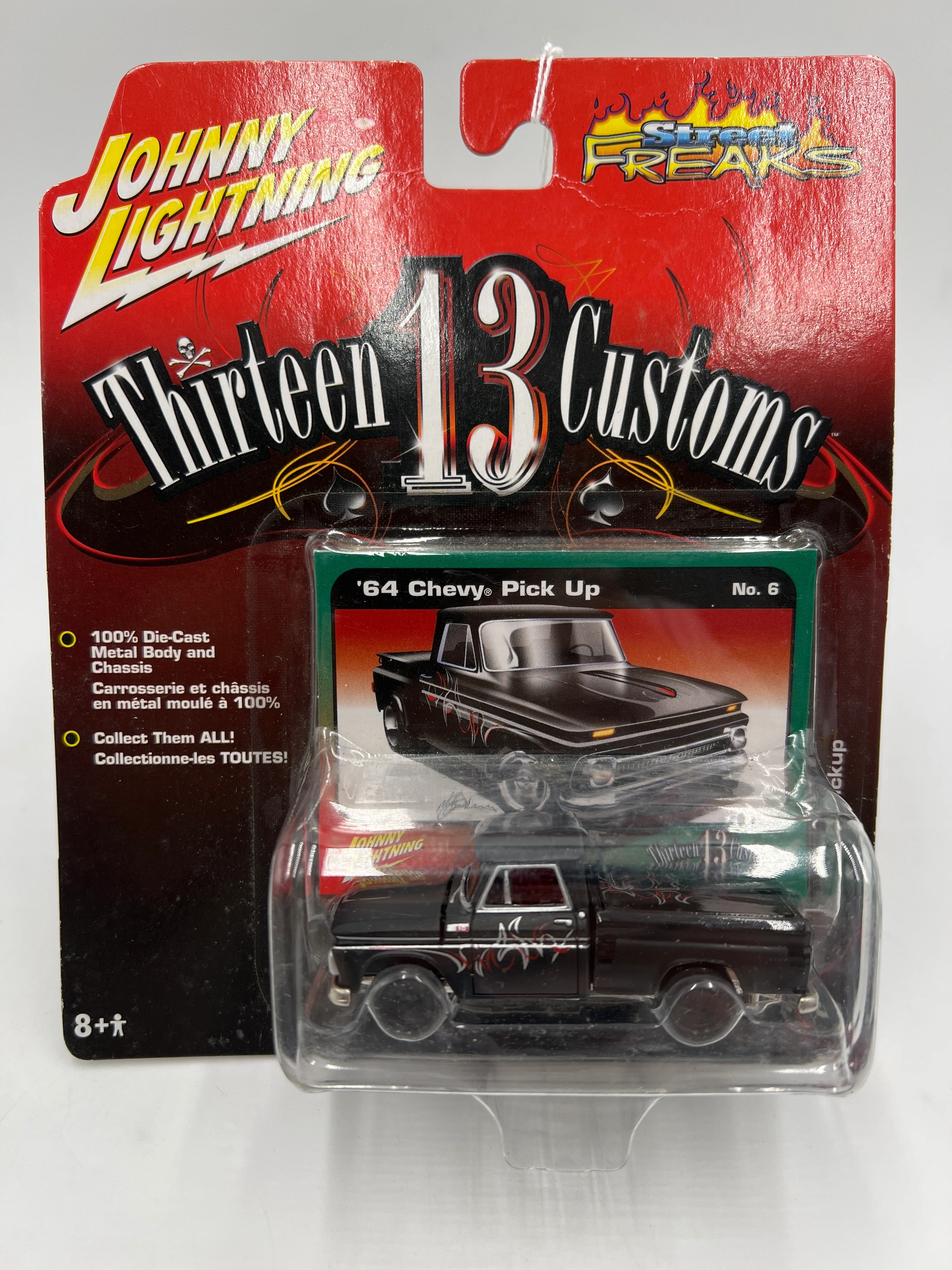 Johnny Lightning Street Freaks Thirteen Customs #6 64 Chevy Pickup Black 221G - Image 2