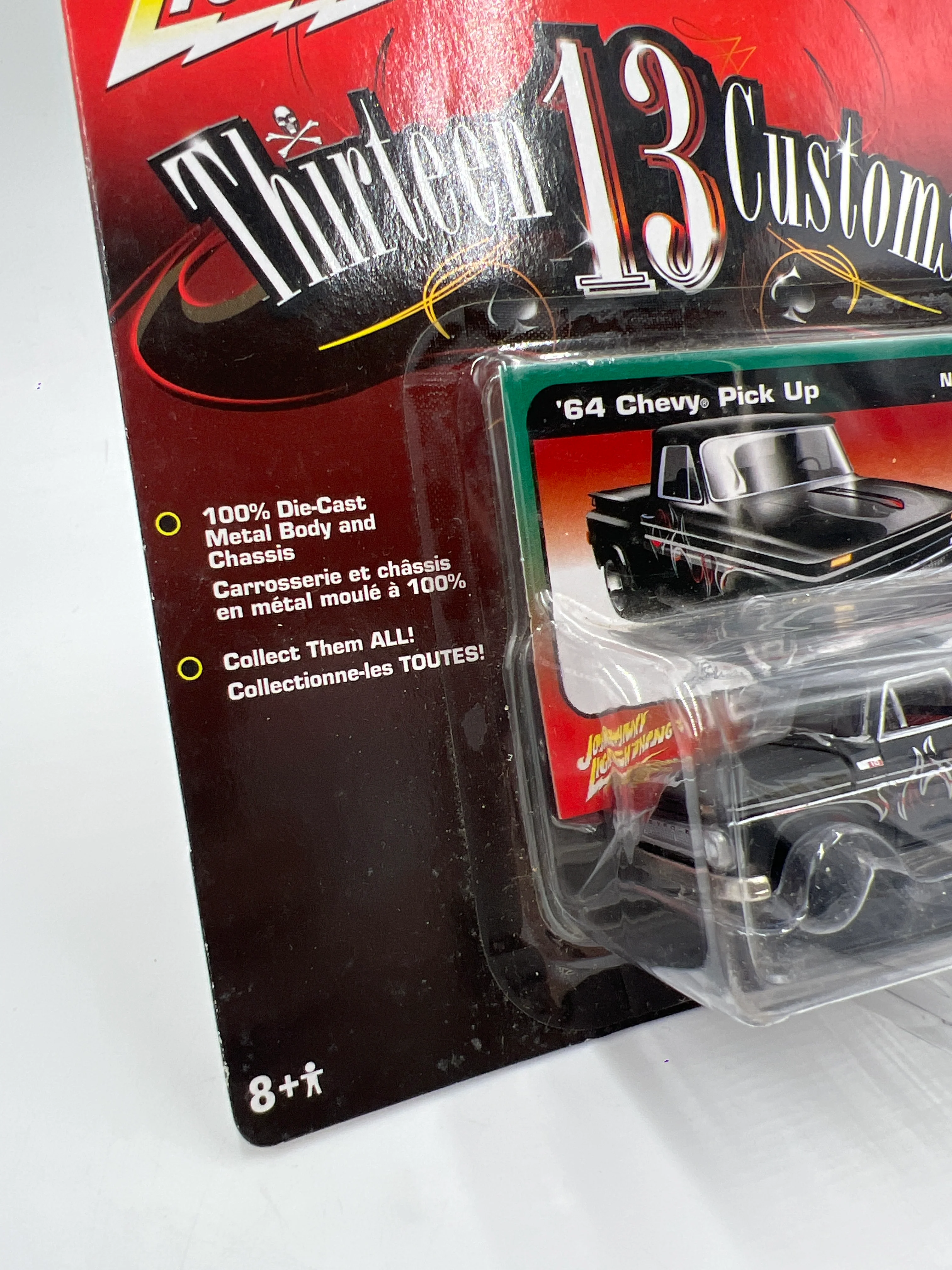 Johnny Lightning Street Freaks Thirteen Customs #6 64 Chevy Pickup Black 221G - Image 5