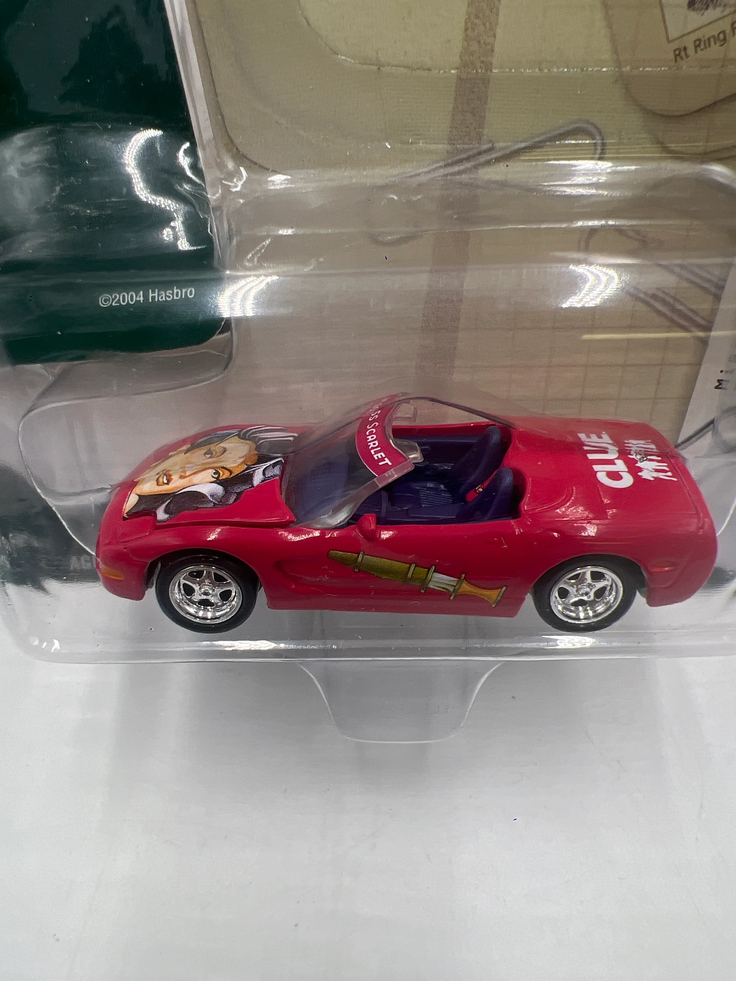 Johnny Lightning Clue Miss Scarlet 2003 Chevy Corvette Conv. Red 189C - Image 3