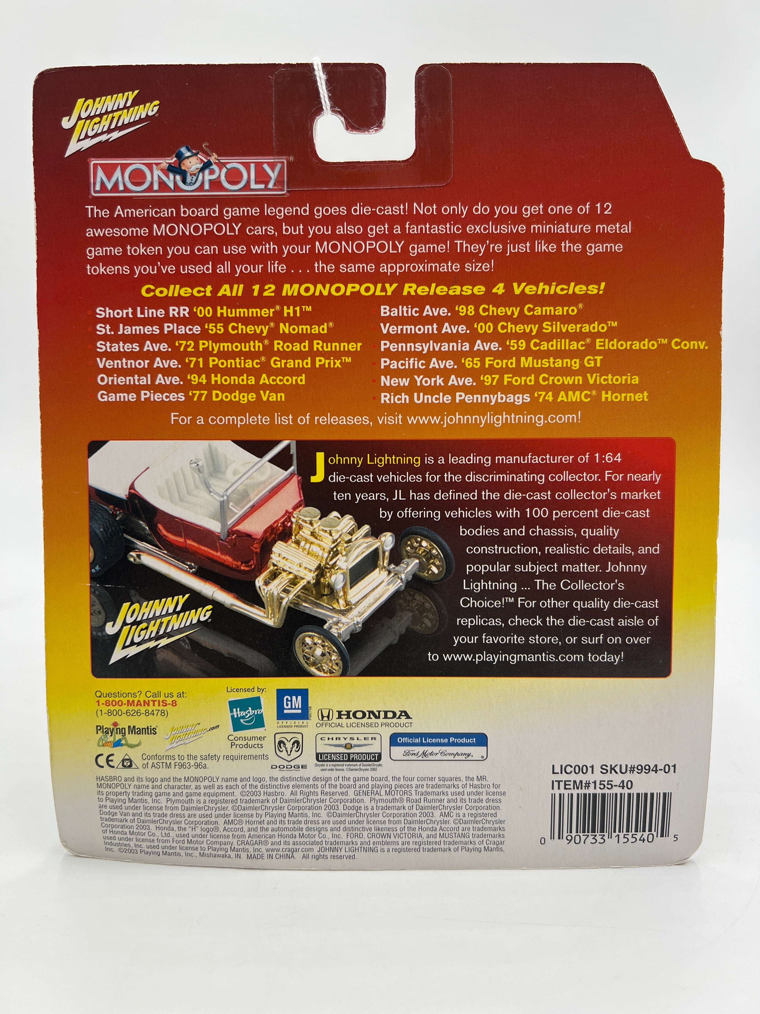 Johnny Lightning Monopoly 94 Honda Accord 188F - Image 7