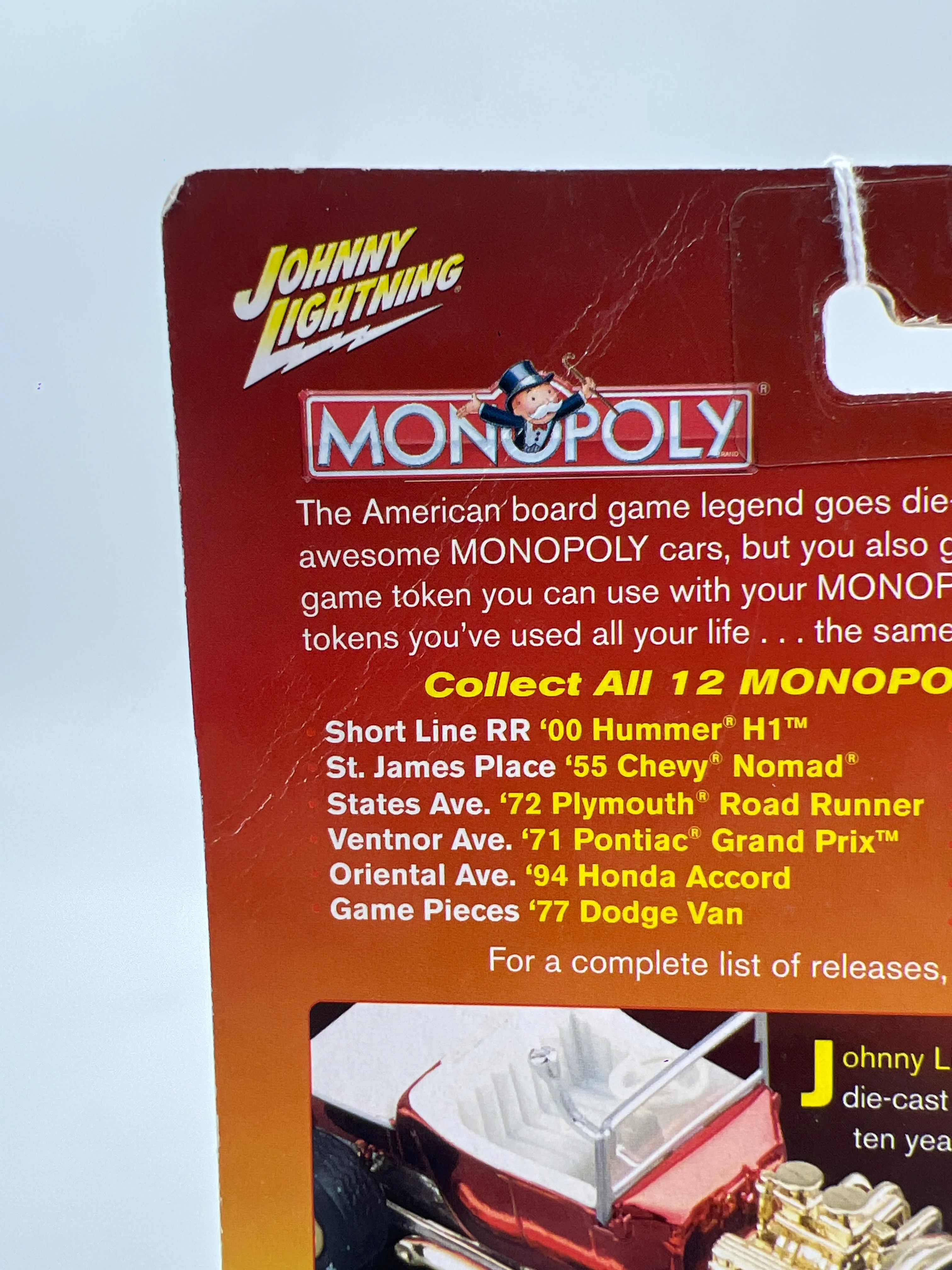 Johnny Lightning Monopoly 1998 Chevy Camaro Purple Card Not Perfect 188E - Image 9