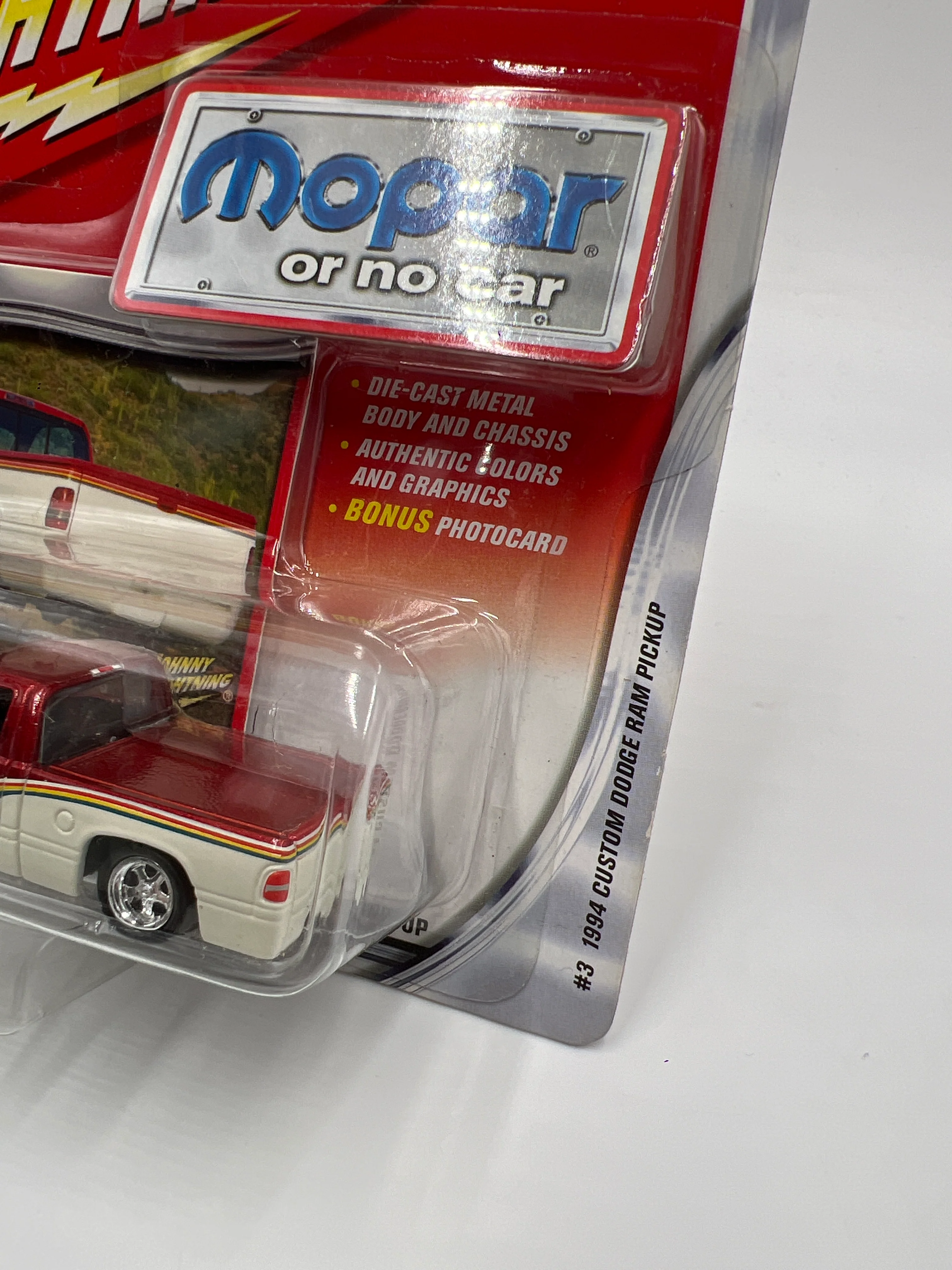 Johnny Lightning Mopar Or No Car #3 1994 Custom Dodge Ram Pickup - Image 3
