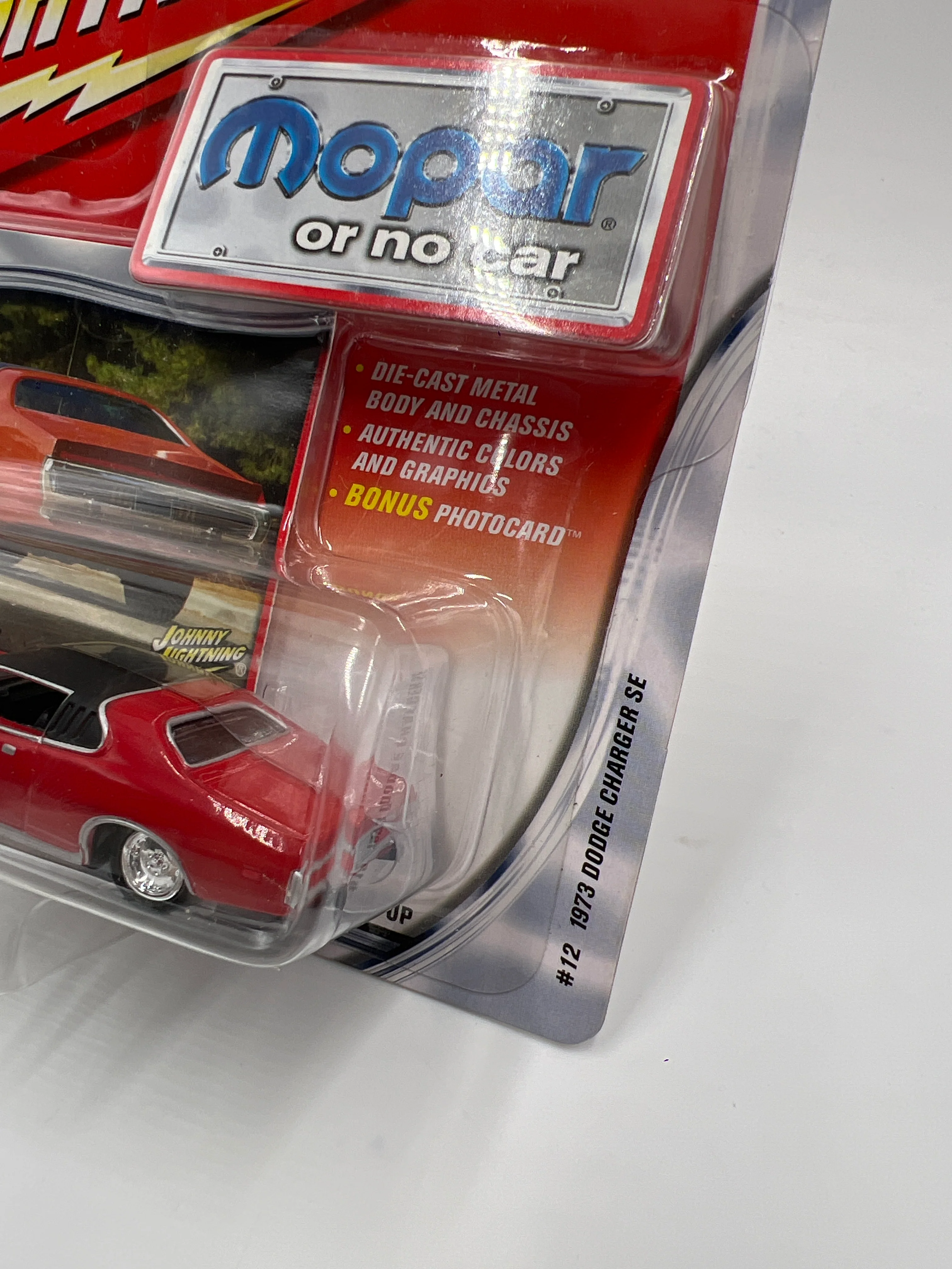 Johnny Lightning Mopar Or No Car #12 1973 Dodge Charger SE Red VHTF - Image 3