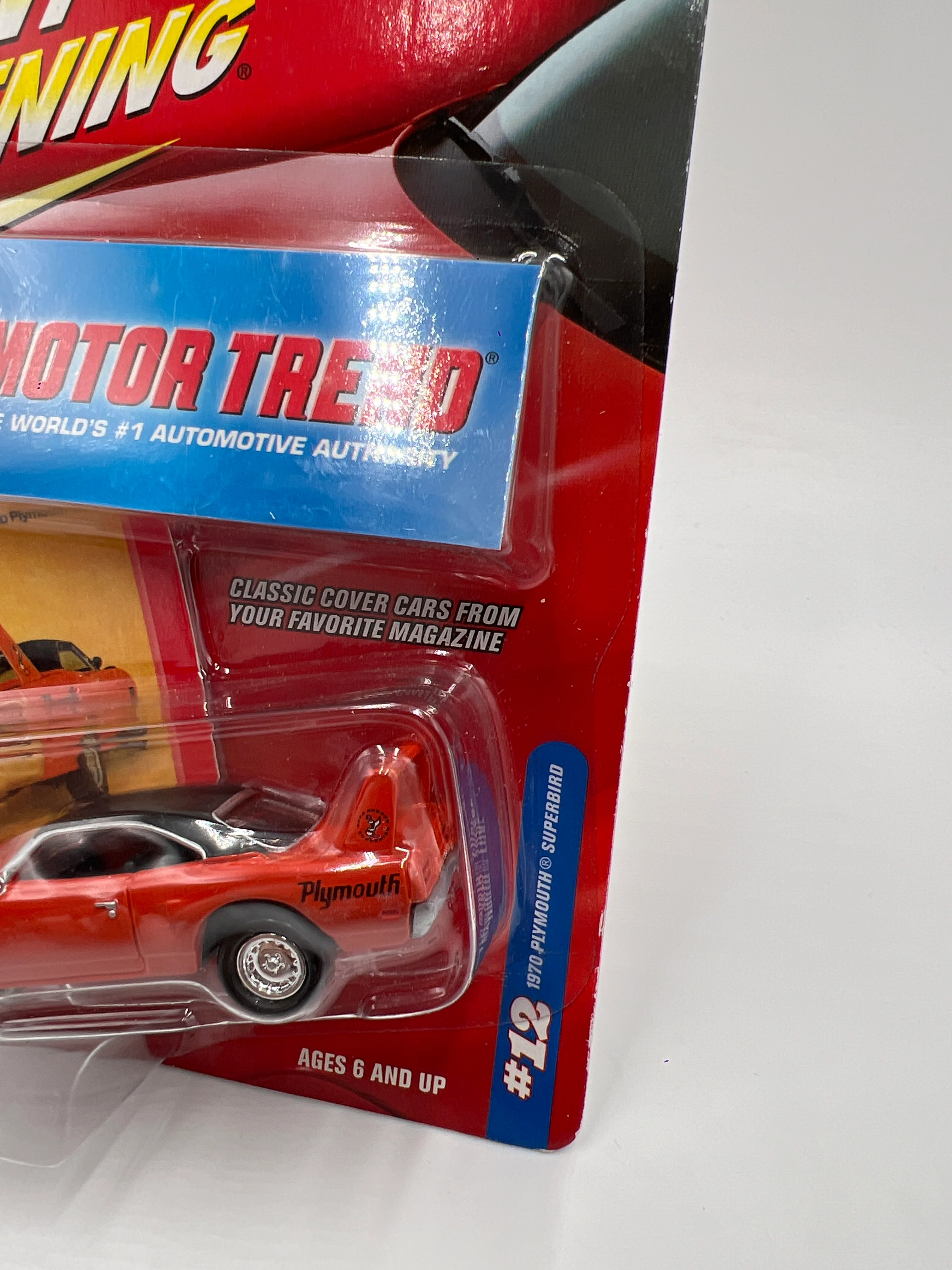 Johnny Lightning Motor Trend #12 1970 Plymouth Superbird Orange 222D - Image 4