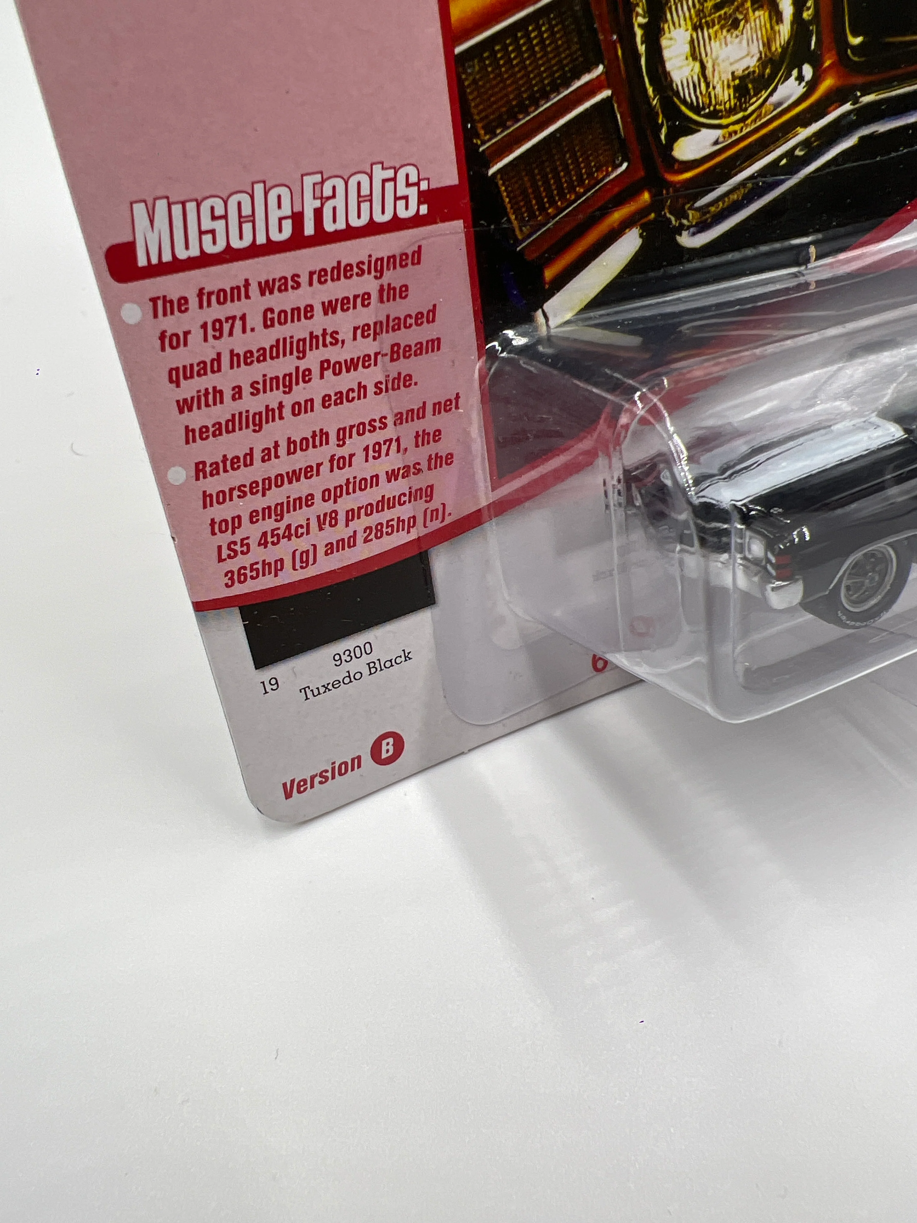 Johnny Lightning Muscle Cars U.S.A Class of 1971 Release 2 Version B 1971 Chevy Chevelle SS 454 Tuxedo Black 229E - Image 5