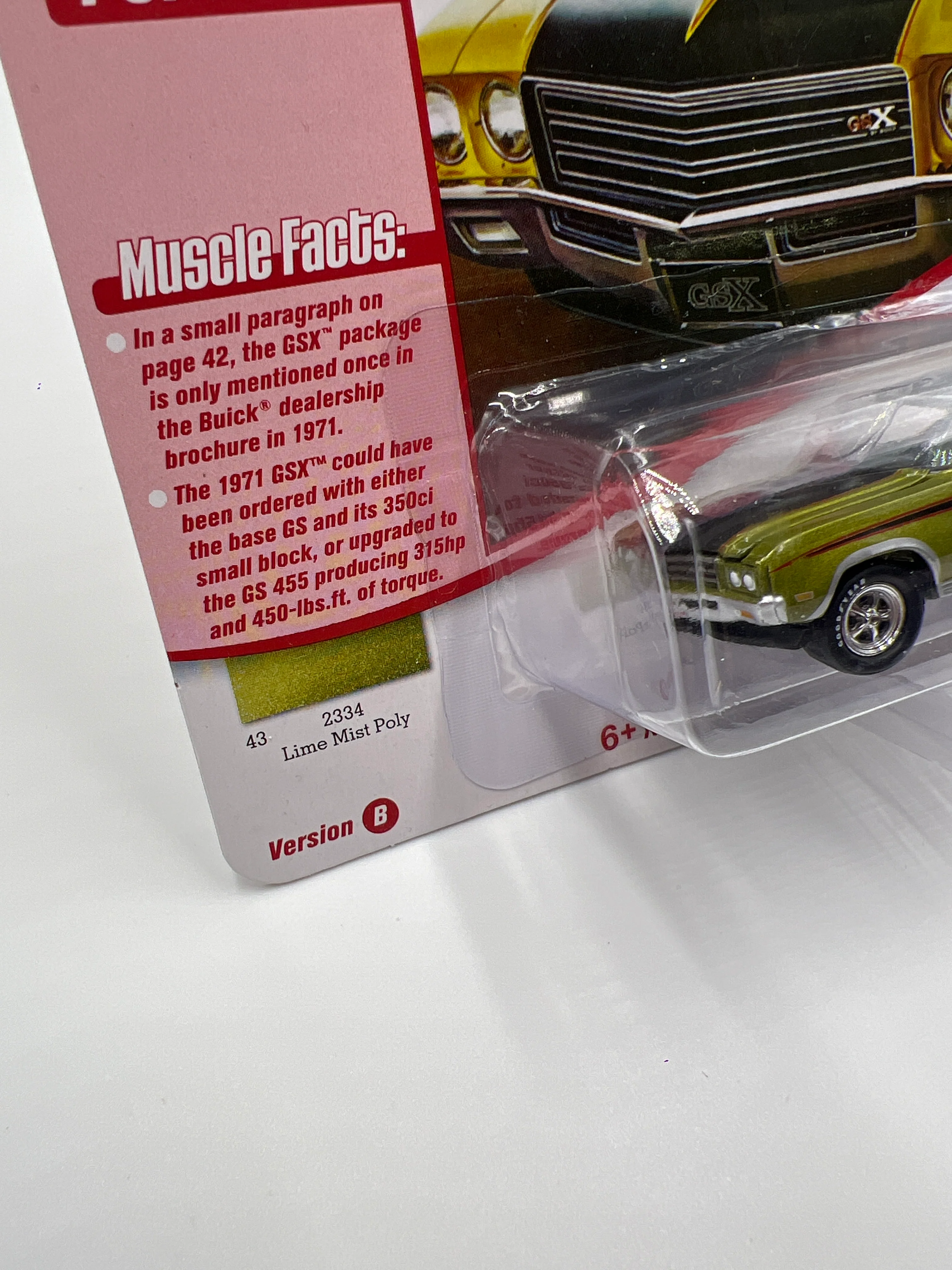 Johnny Lightning Muscle Cars U.S.A Class of 1971 Release 2 Version B 1971 Buick GSX Lime Mist Poly Green 221C - Image 5