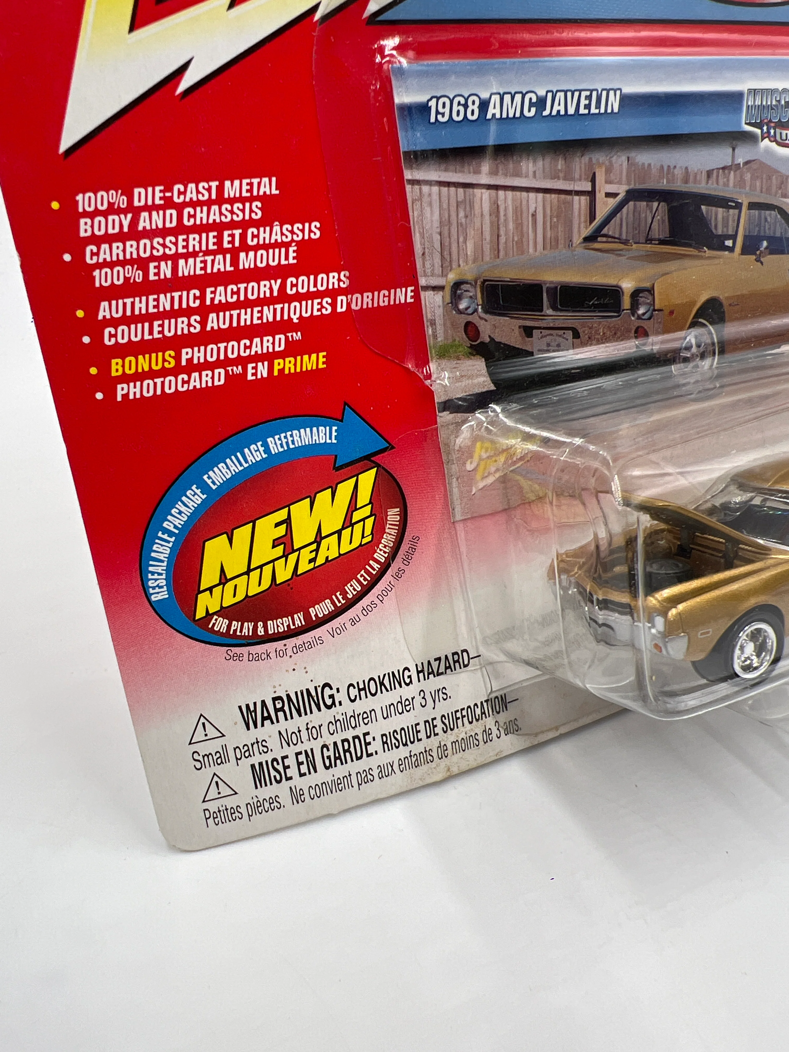 Johnny Lightning Muscle Cars USA #15 1968 AMC Javelin Gold 218C - Image 4