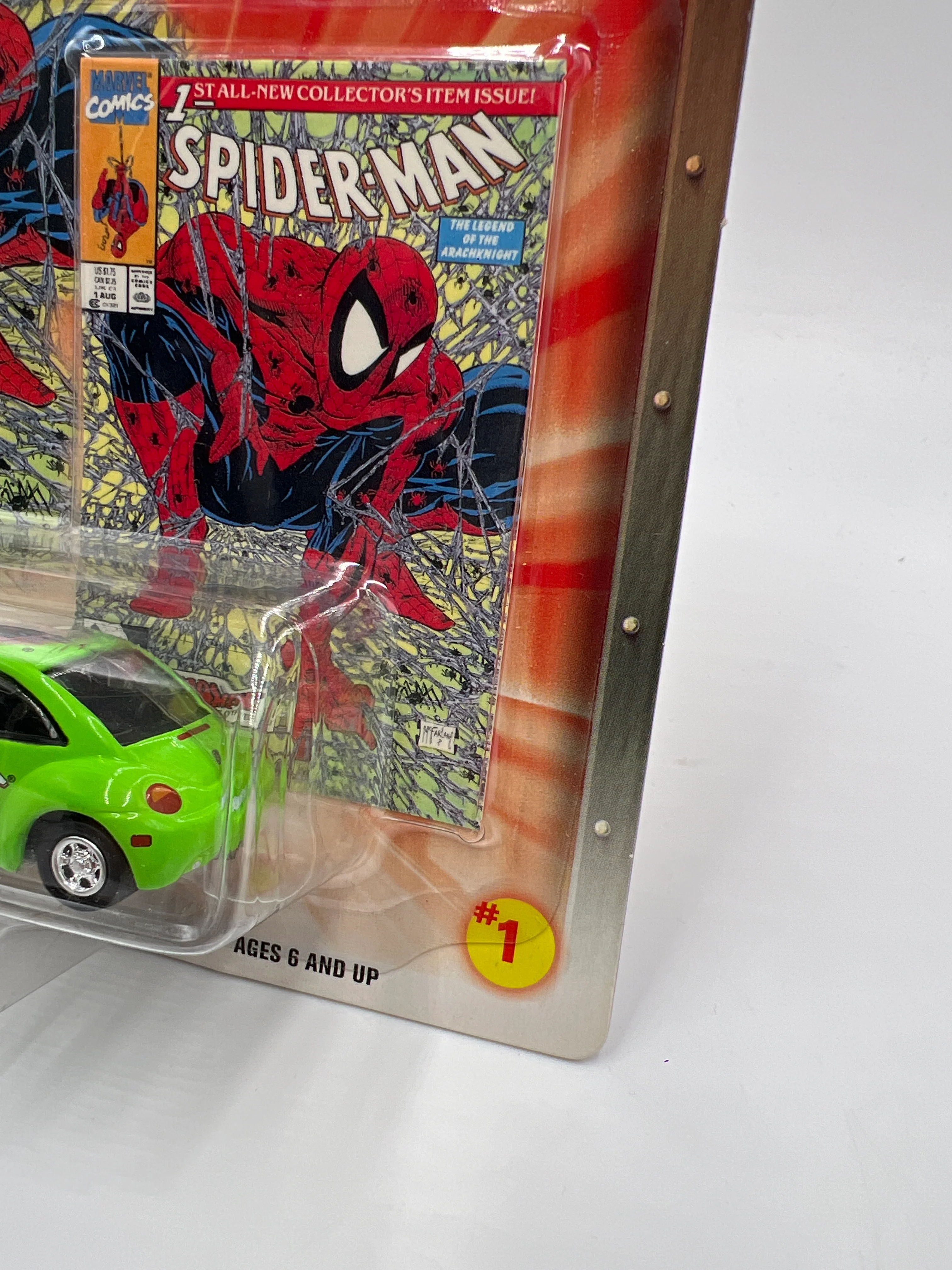 Johnny Lightning Marvel Spider-Man Release 1 #1 98 VW Beetle Green 222E - Image 3