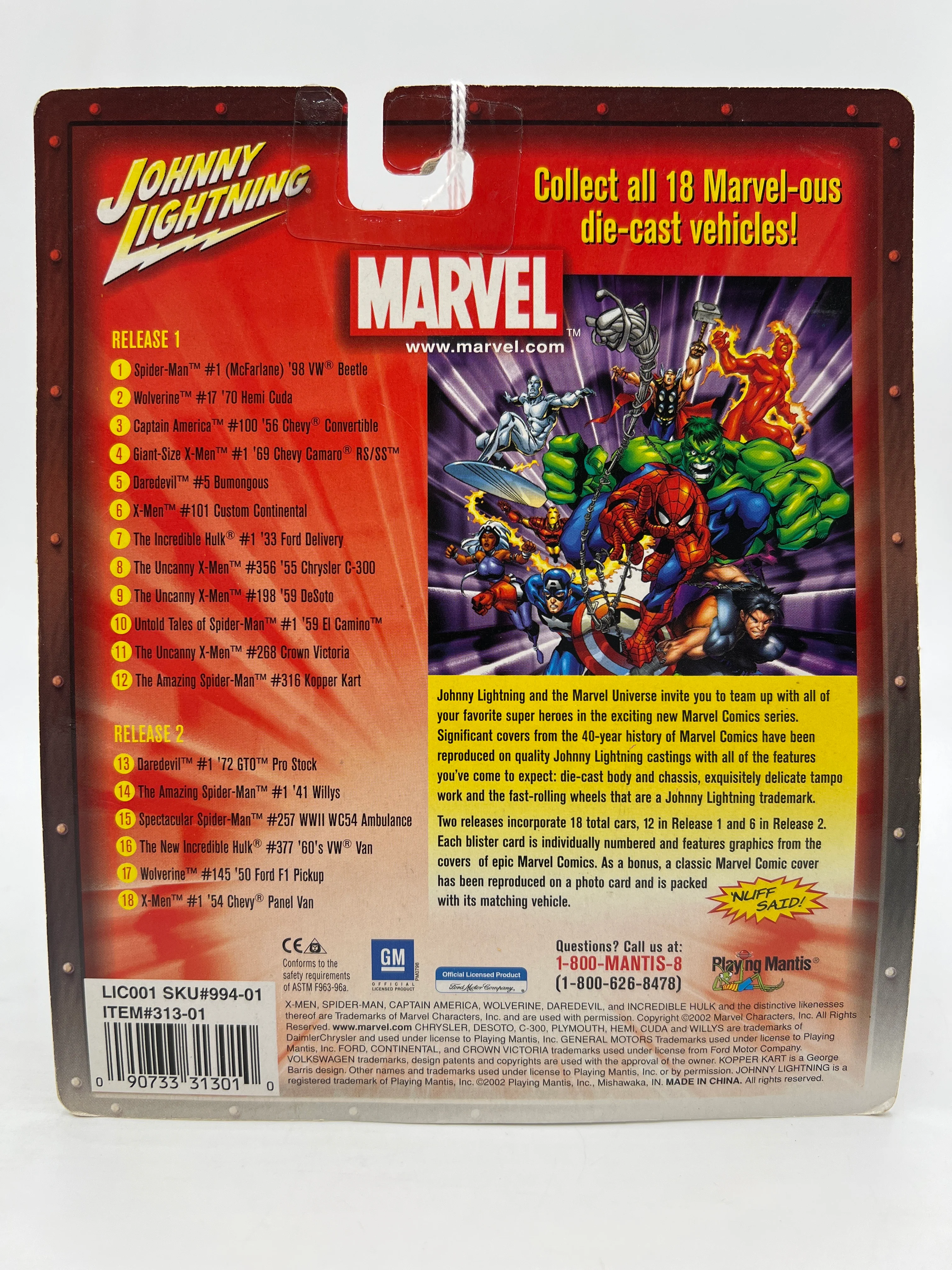 Johnny Lightning Marvel Spider-Man Release 1 #1 98 VW Beetle Green 222E - Image 6
