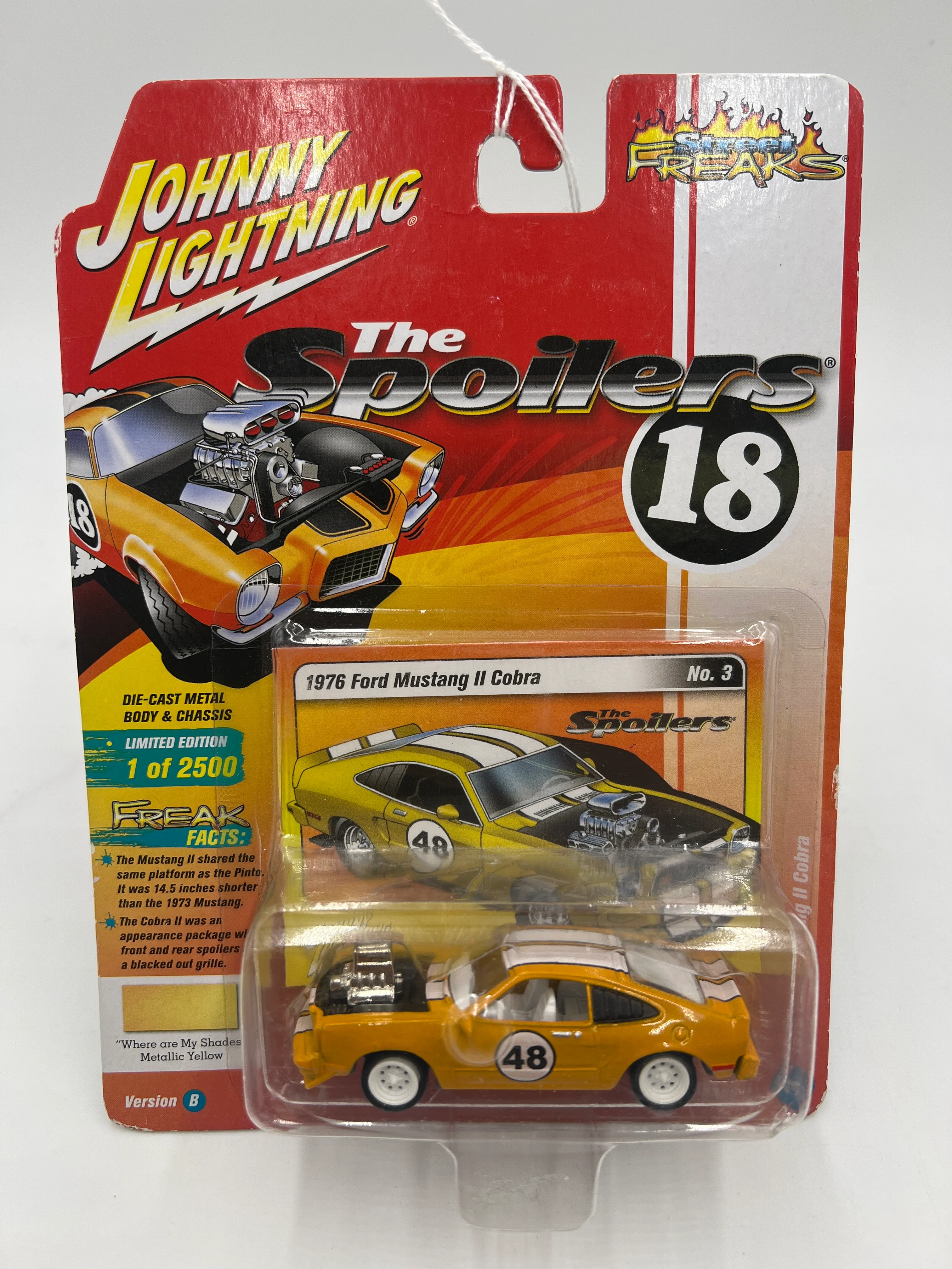Johnny Lightning Street Freaks The Spoilers 1976 Ford Mustang II Cobra Yellow 227D - Image 2