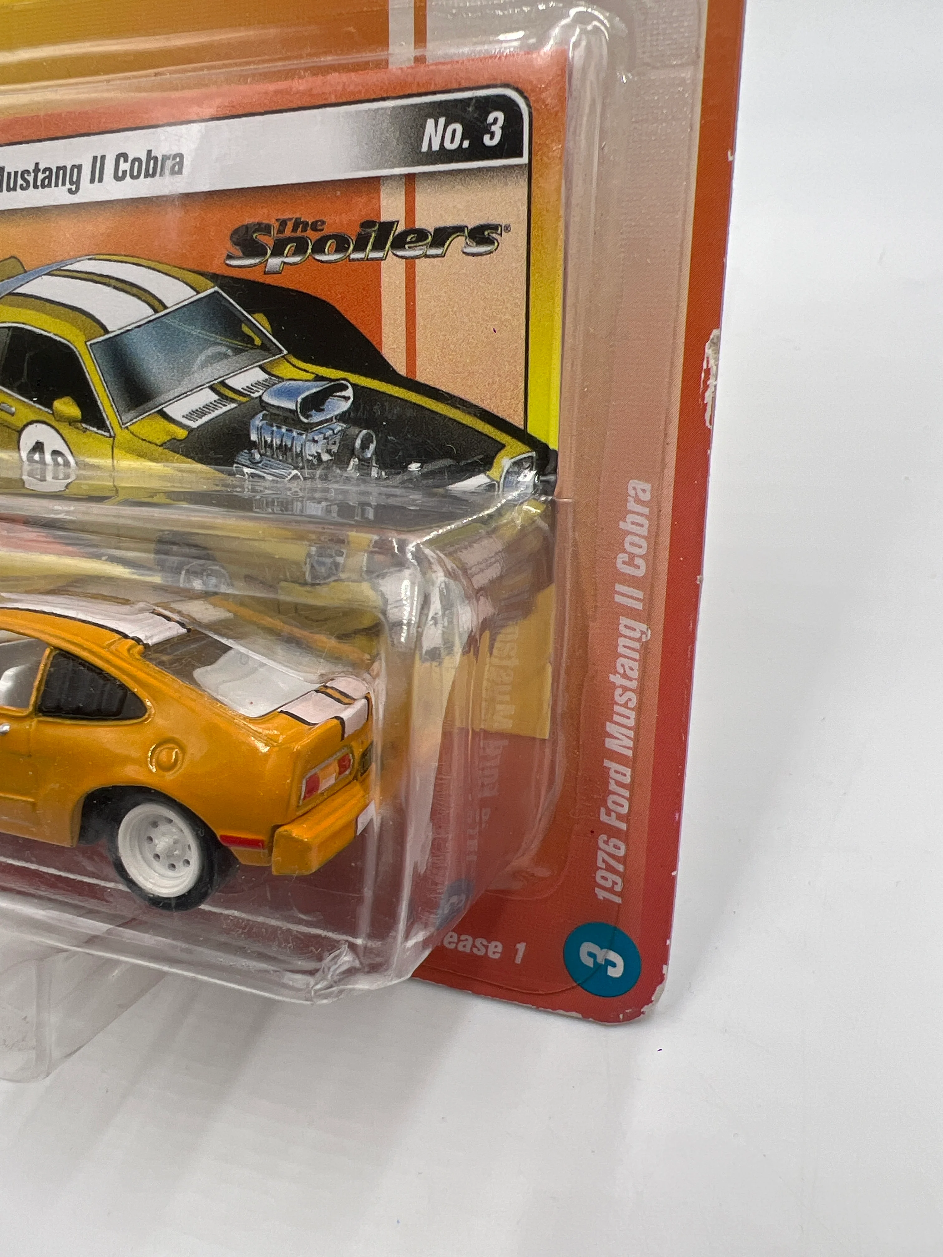 Johnny Lightning Street Freaks The Spoilers 1976 Ford Mustang II Cobra Yellow 227D - Image 4