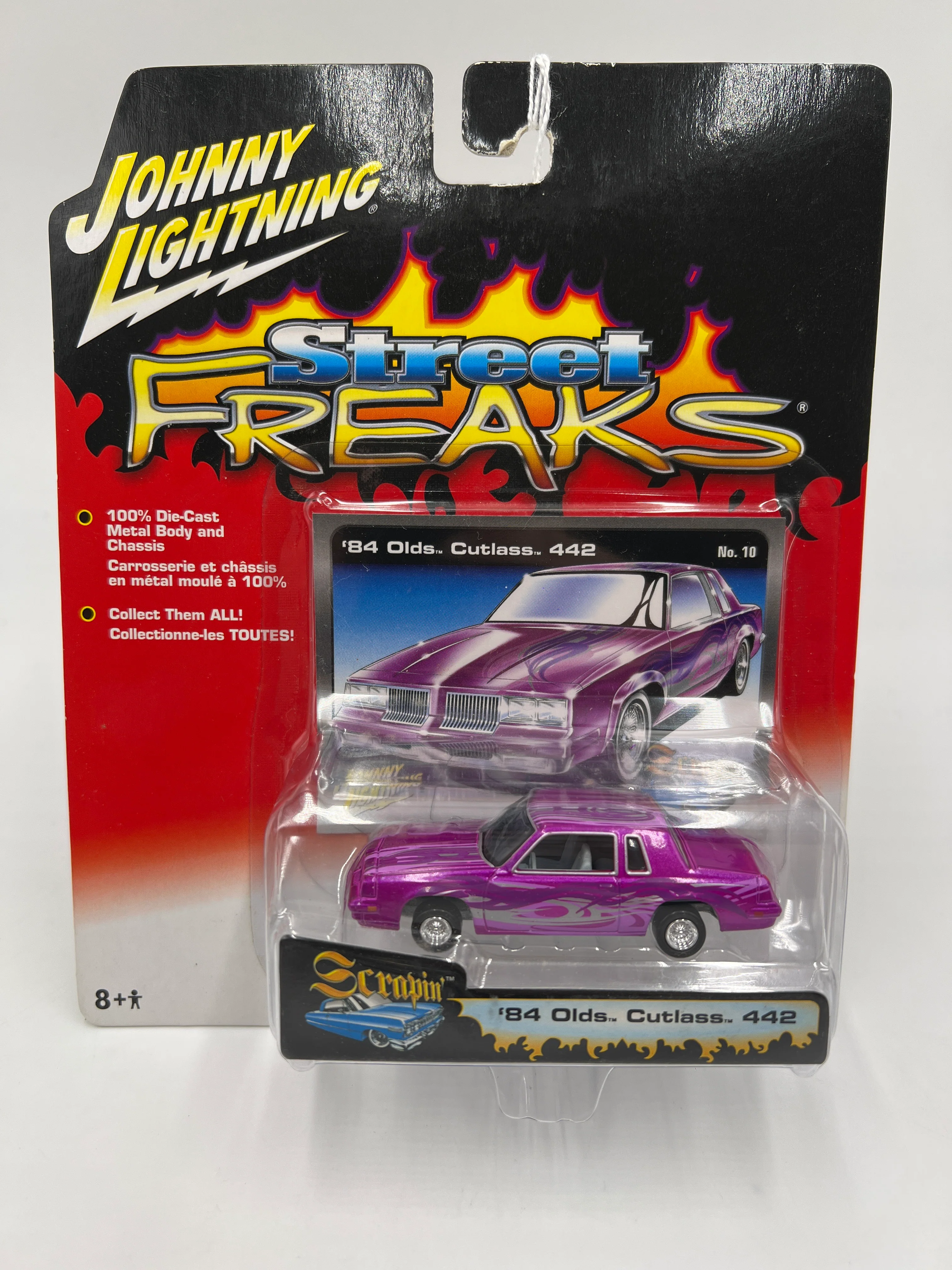 Johnny Lightning Street Freaks Scrapin #10 84 Olds Cutlass 442 Purple - Image 2