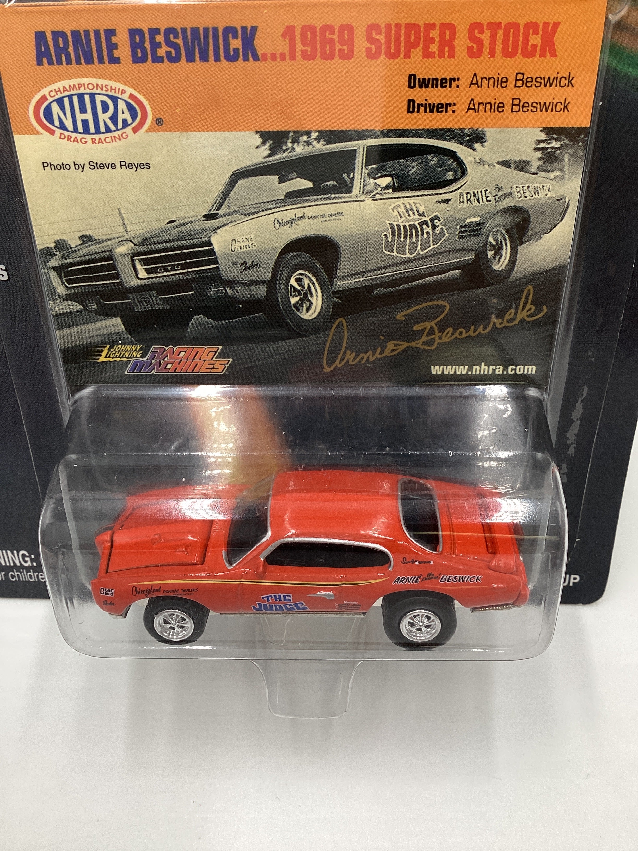 Johnny Lightning Racing Machines Arnie Beswick 1969 Super Stock Orange 222H - Image 3