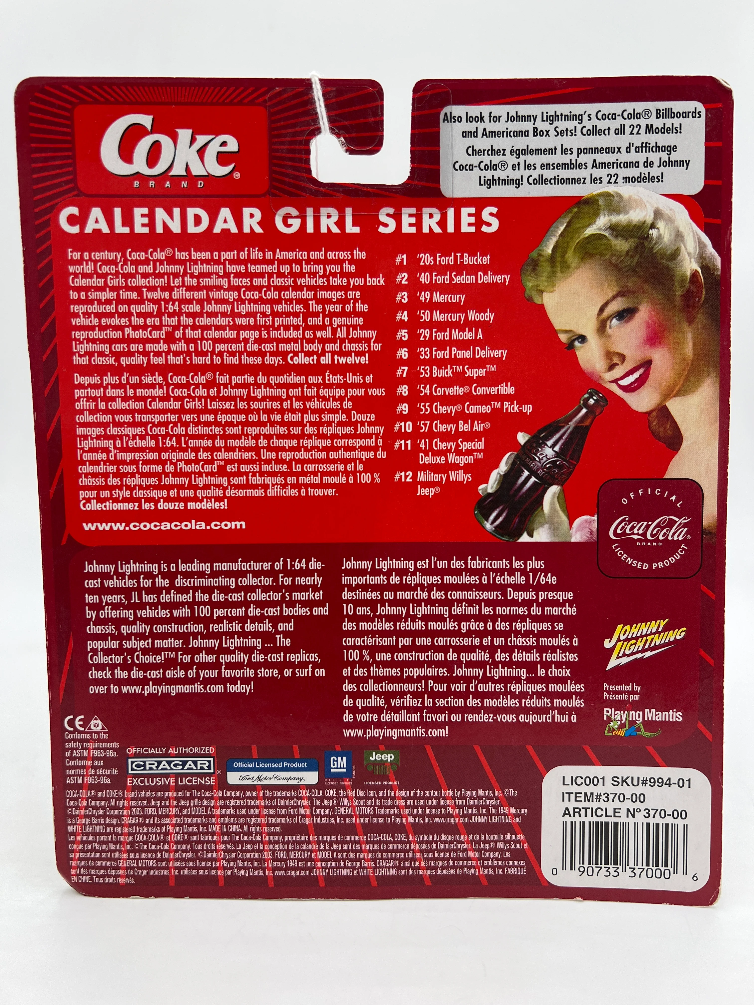 Johnny Lightning Coca Cola Calendar Girl Series #2 40 Ford Sedan Delivery Green/Gold - Image 6