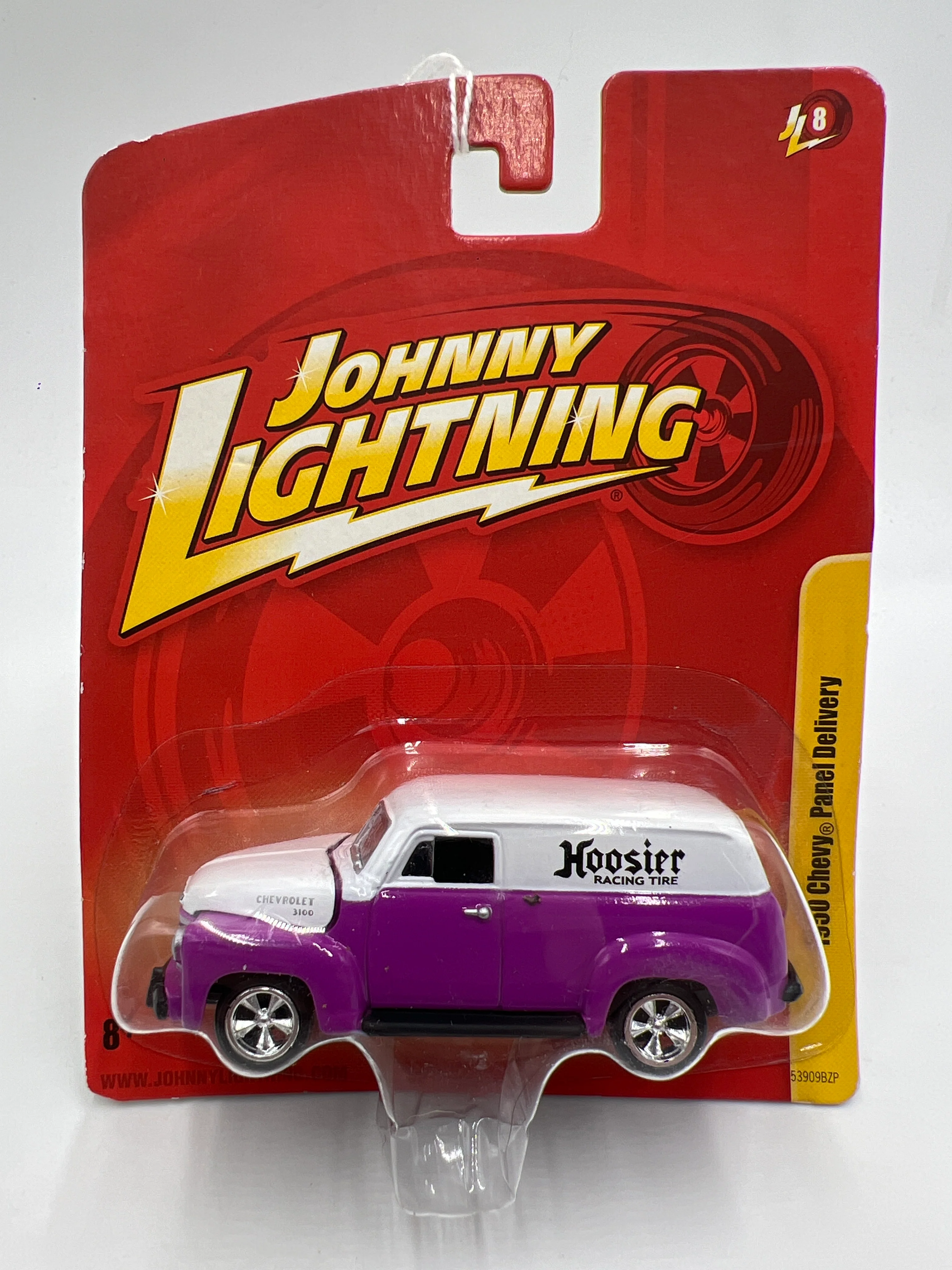Johnny Lightning Small Card 1950 Chevy Panel Delivery Hoosier Purple/White 217D
