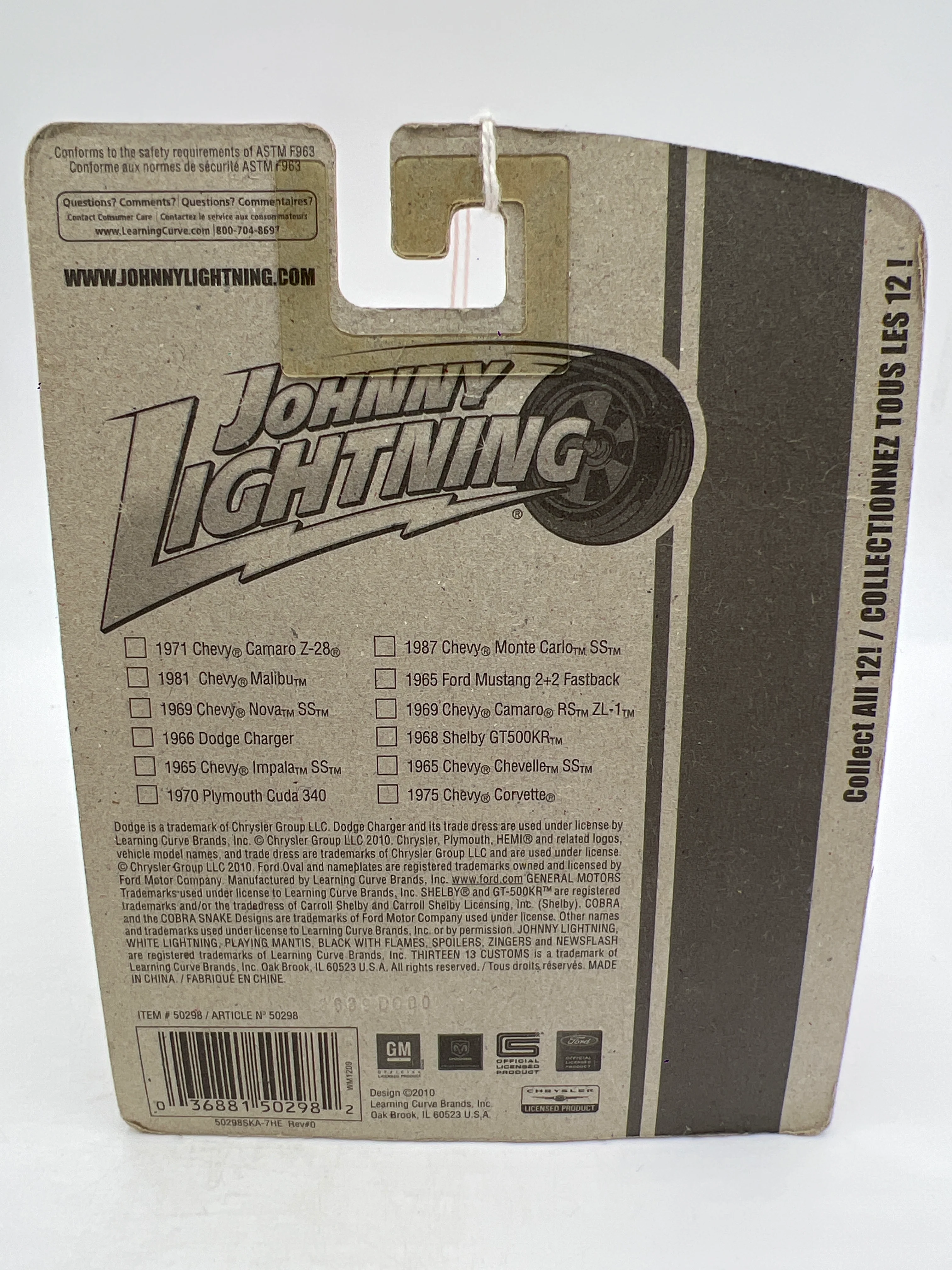 Johnny Lightning Small Card 1965 Ford Mustang 2+2 Fastback Green 216R - Image 2