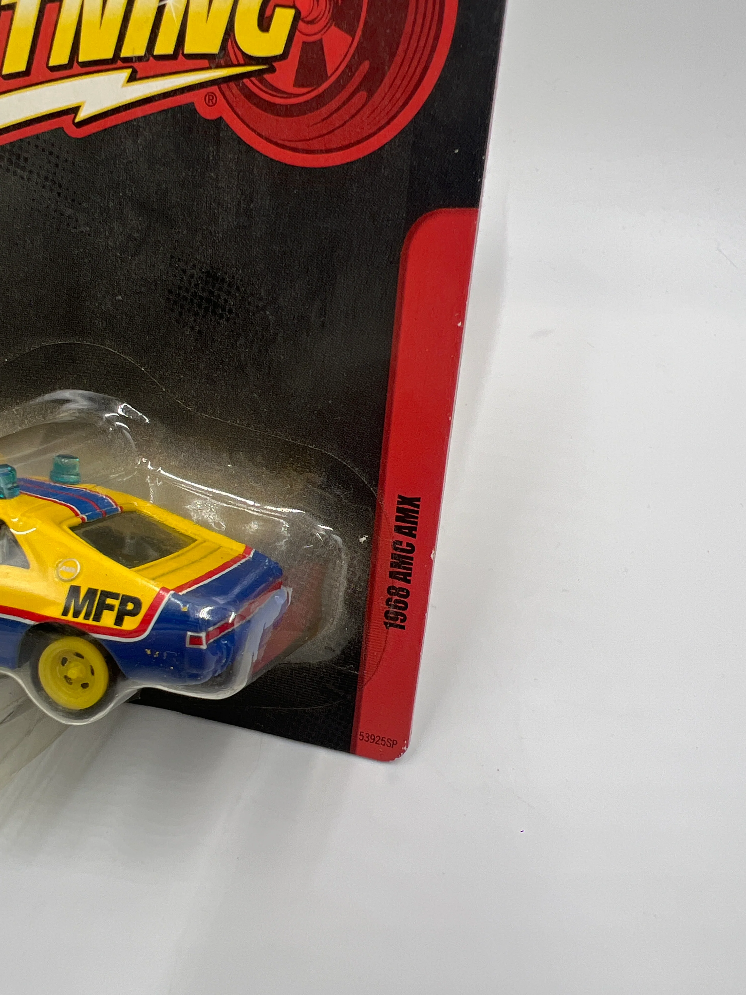 Johnny Lightning Small Card 1968 AMC AMX MFP Mad Max W/Protector 2 - Image 3