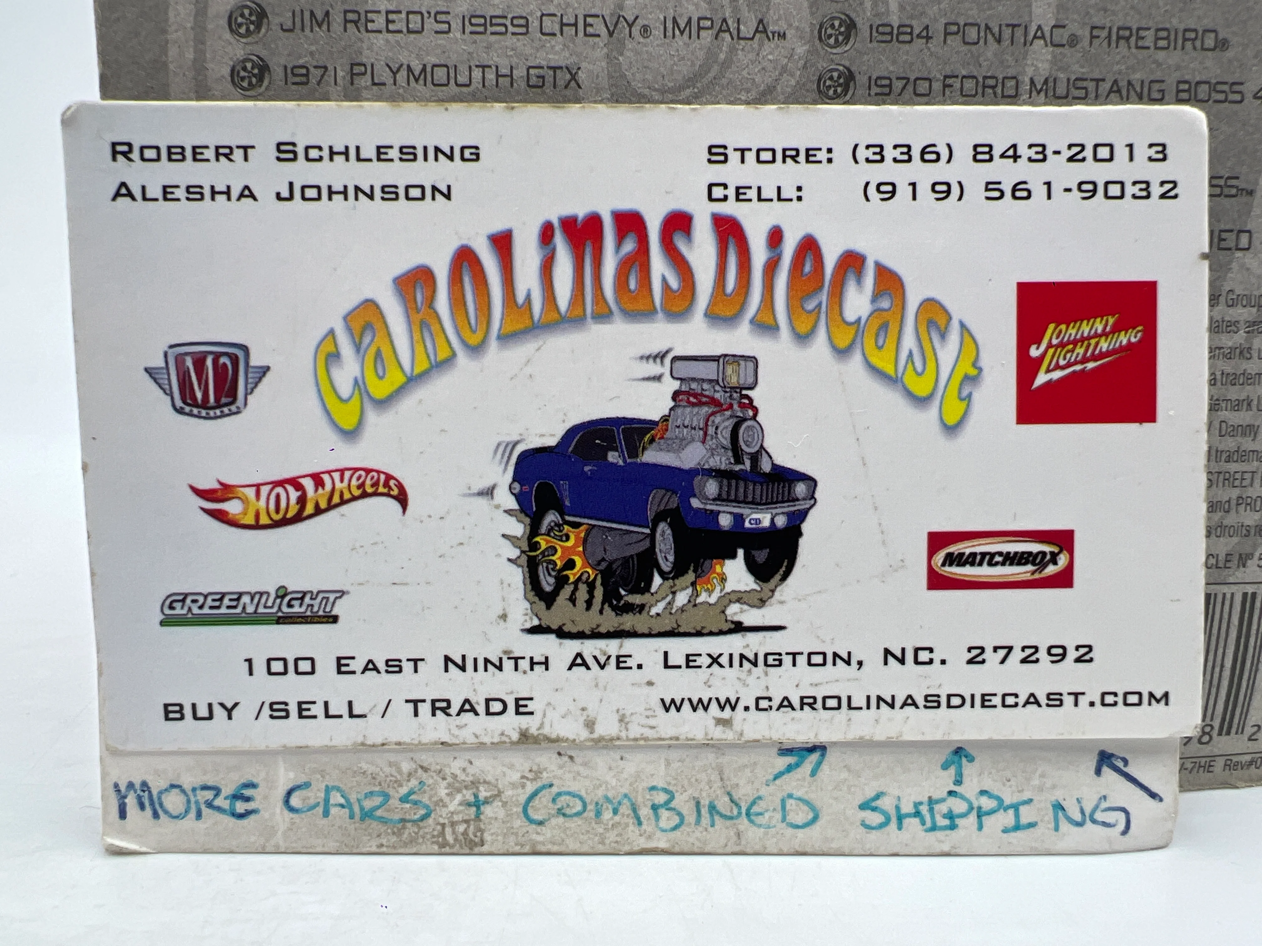 Johnny Lightning Small Card Jim Reeds 1959 Chevy Impala Blue 216K - Image 3
