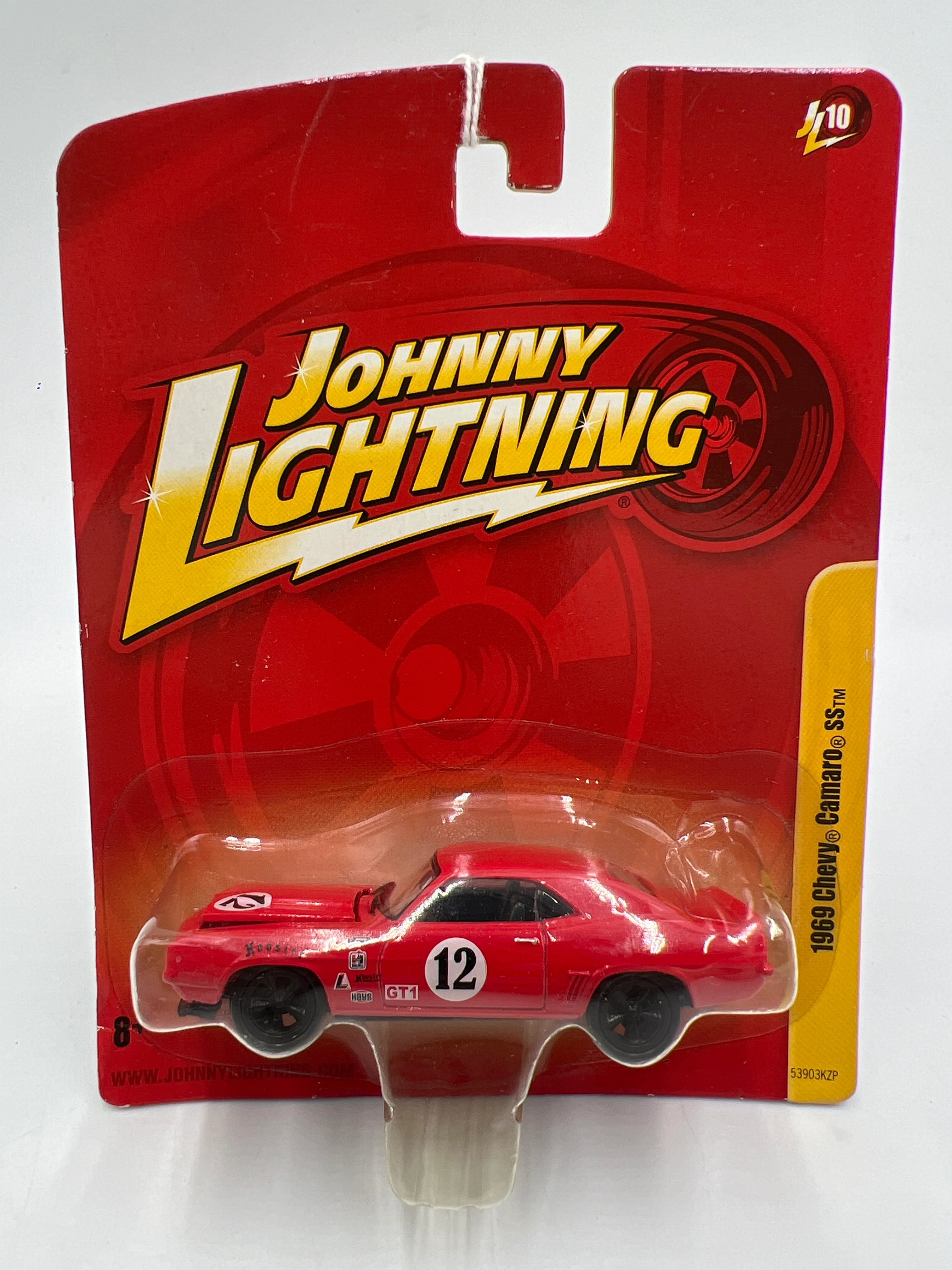 Johnny Lightning Small Card 1969 Chevy Camaro SS Red 216Q