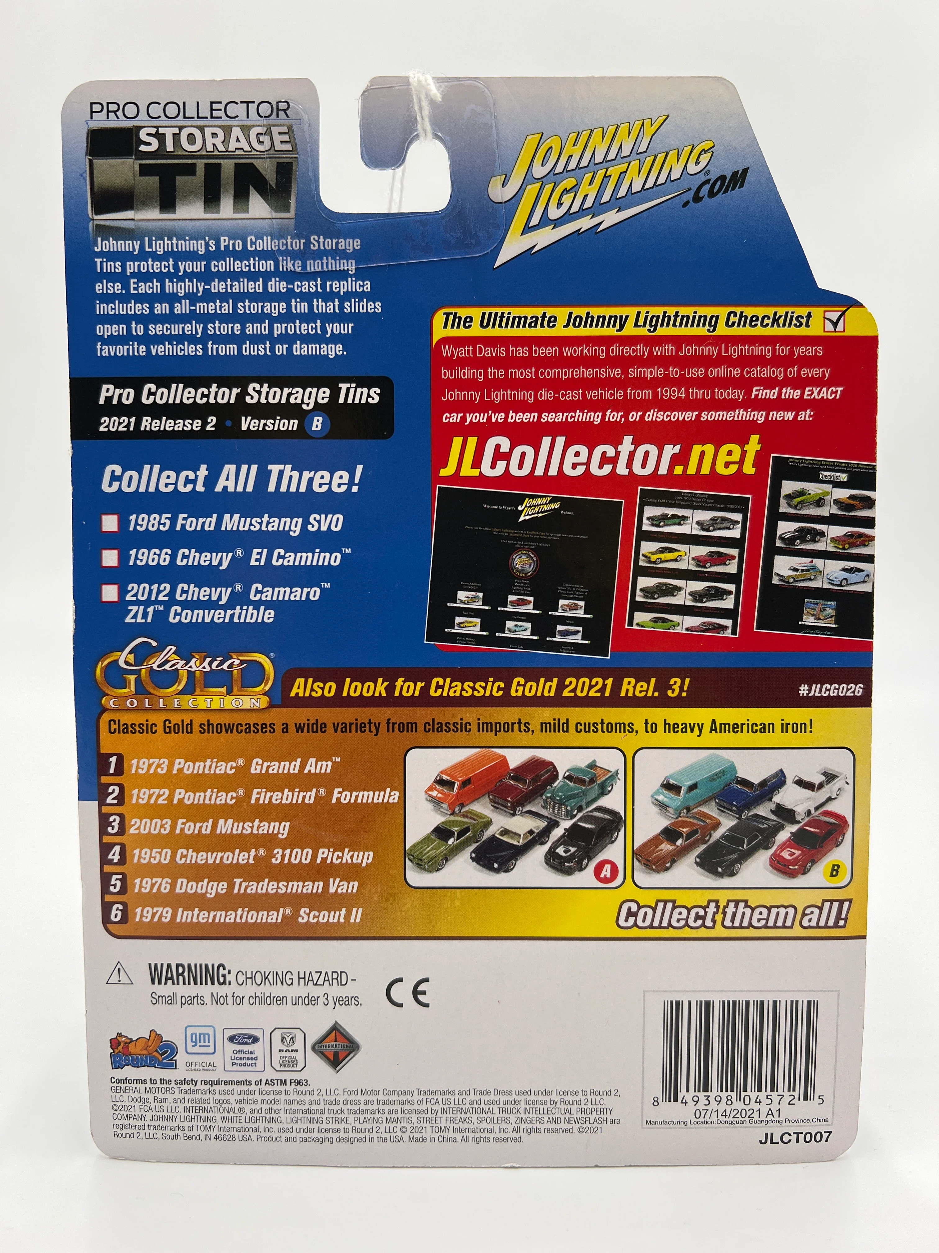 Johnny Lightning Storage Tin Release 2 Version B 1985 Ford Mustang SVO White 229C - Image 6
