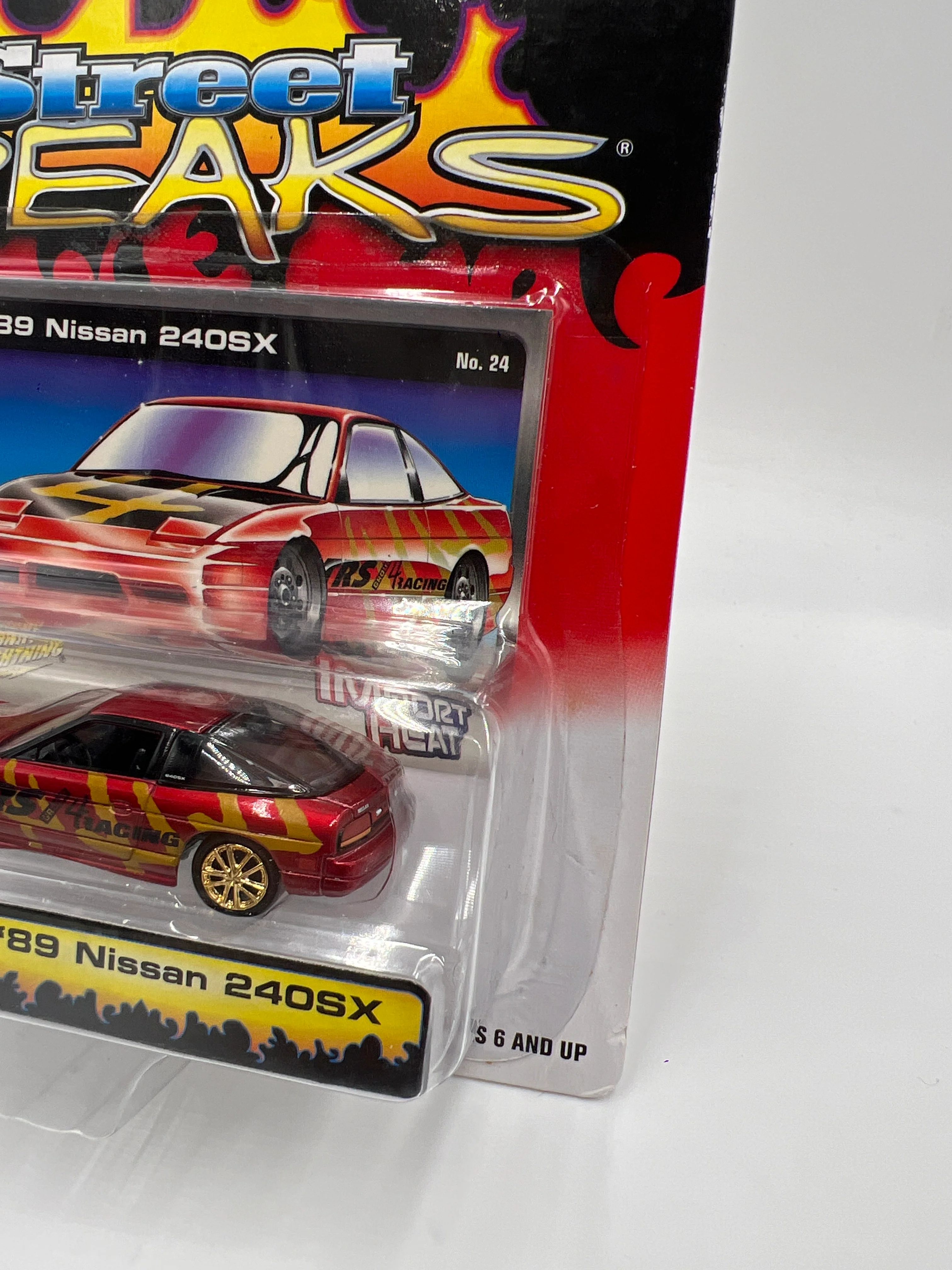Johnny Lightning Street Freaks Import Heat #24 89 Nissan 240SX Red/Gold 185A - Image 4