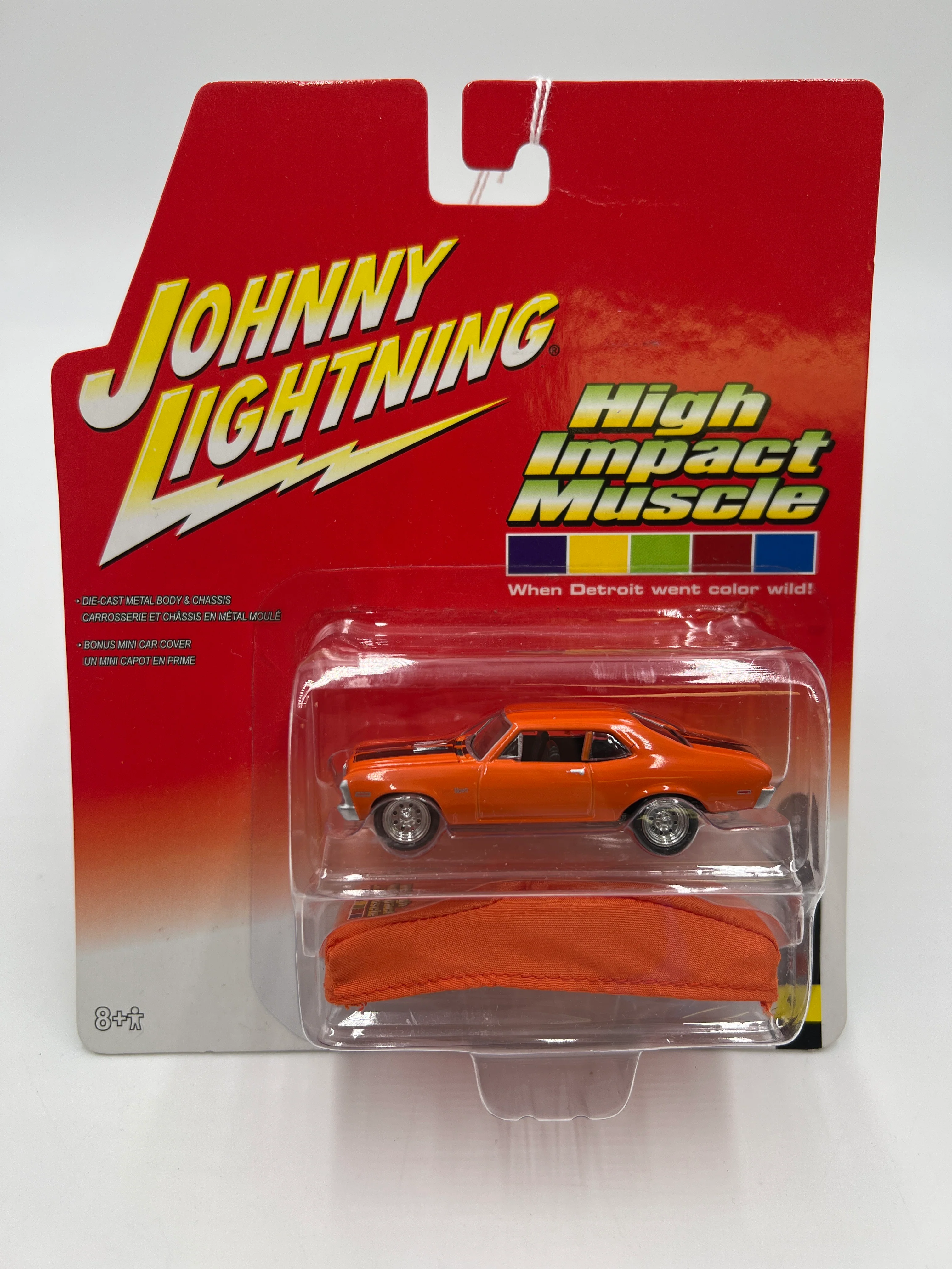 Johnny Lightning High Impact Muscle 1970 Chevy Nova SS Orange - Image 2