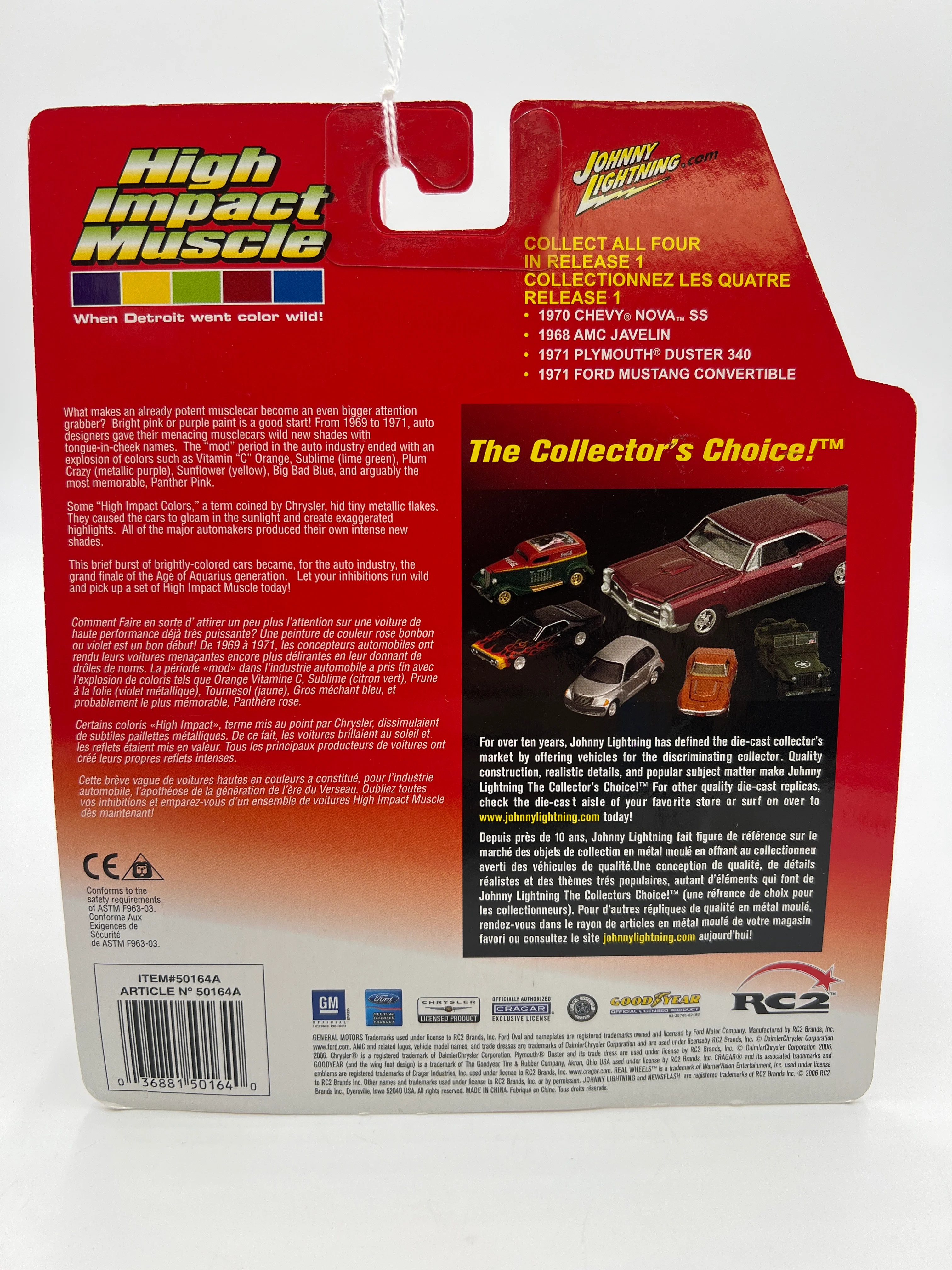 Johnny Lightning High Impact Muscle 1970 Chevy Nova SS Orange - Image 7