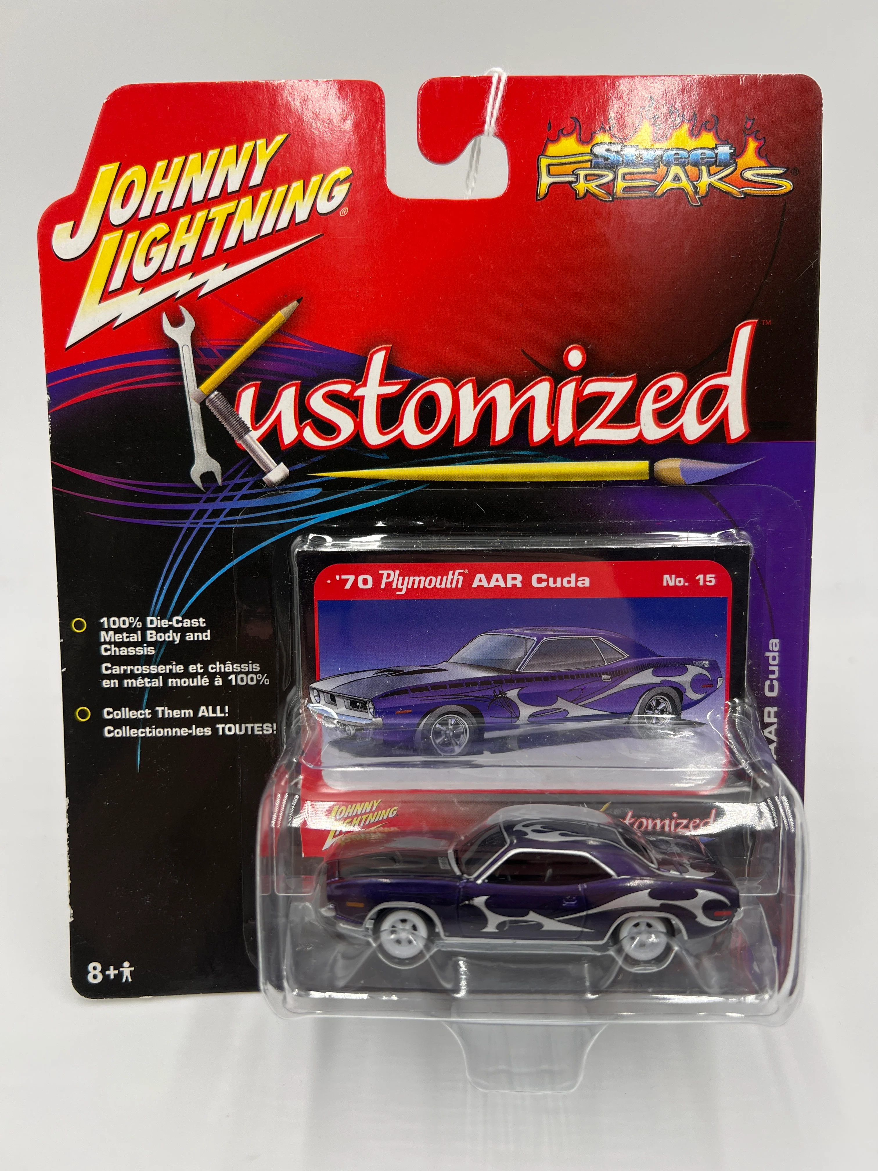 Johnny Lightning White Lightning Chase Street Freaks Kustomized #15 70 Plymouth AAR Cuda Purple - Image 2