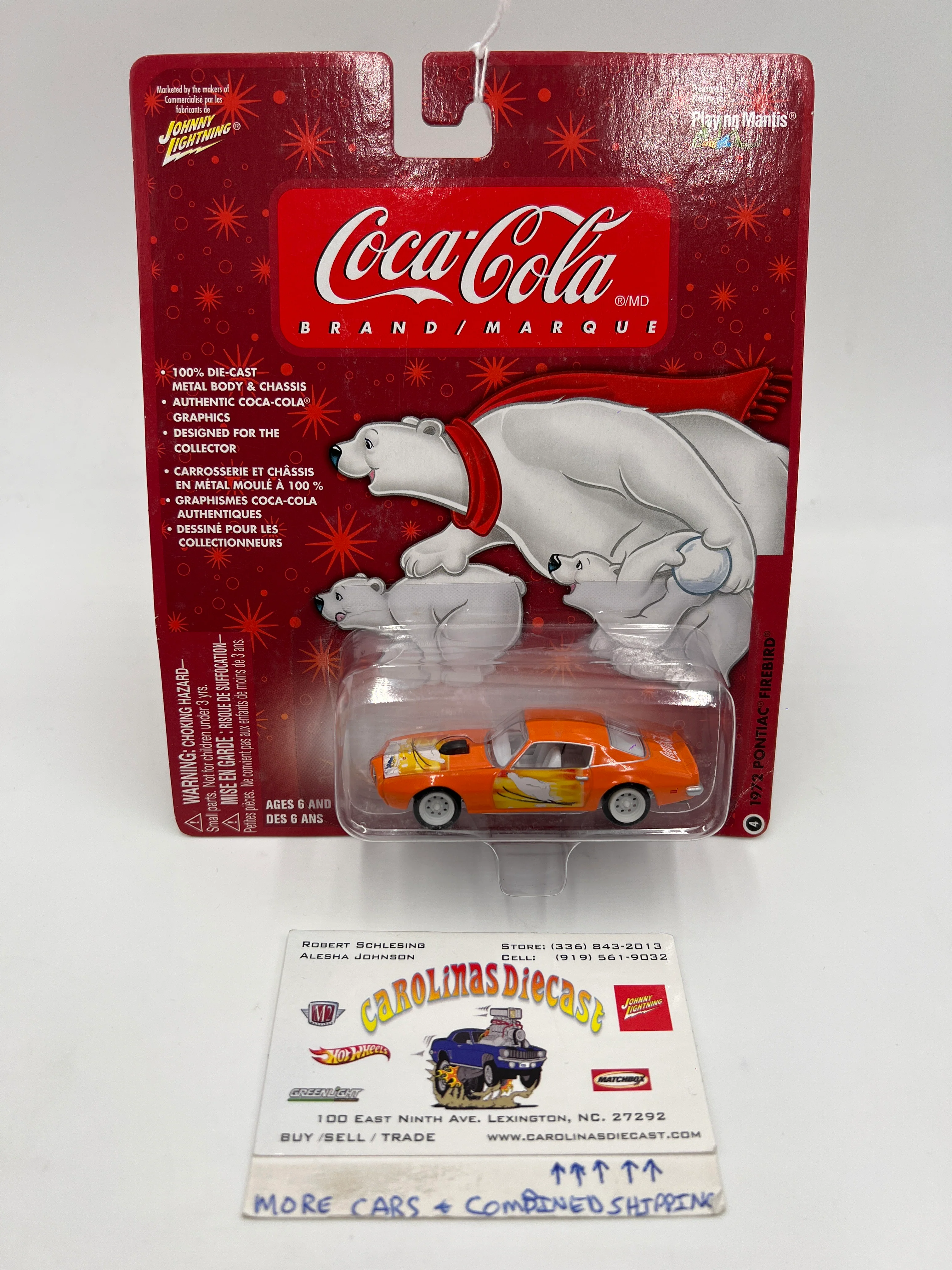 Johnny Lightning White Lightning Chase Coca Cola #4 1972 Pontiac Firebird Orange