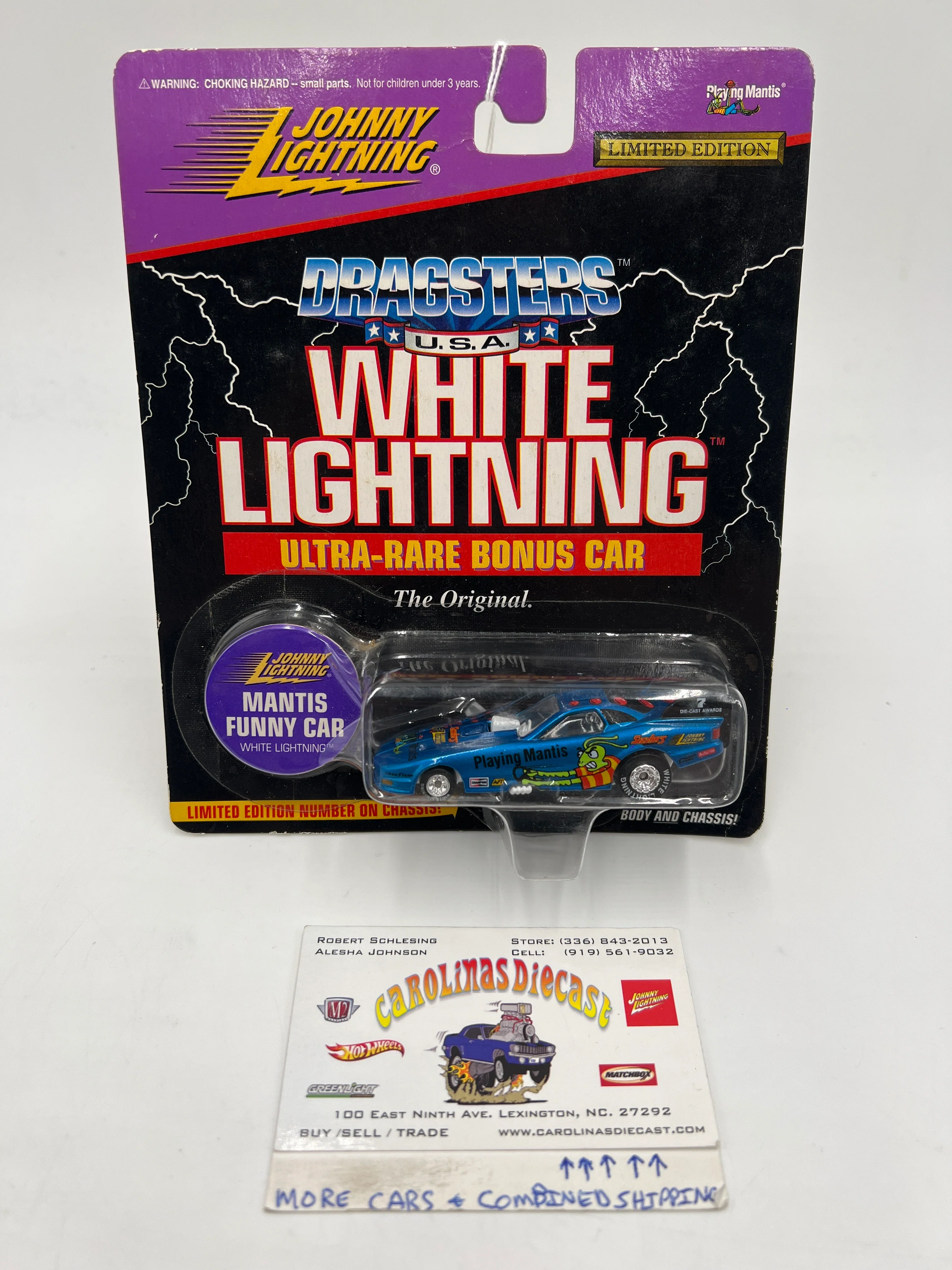 Johnny Lightning White Lightning Chase Dragsters U.S.A. #1102 Playing Mantis Blue
