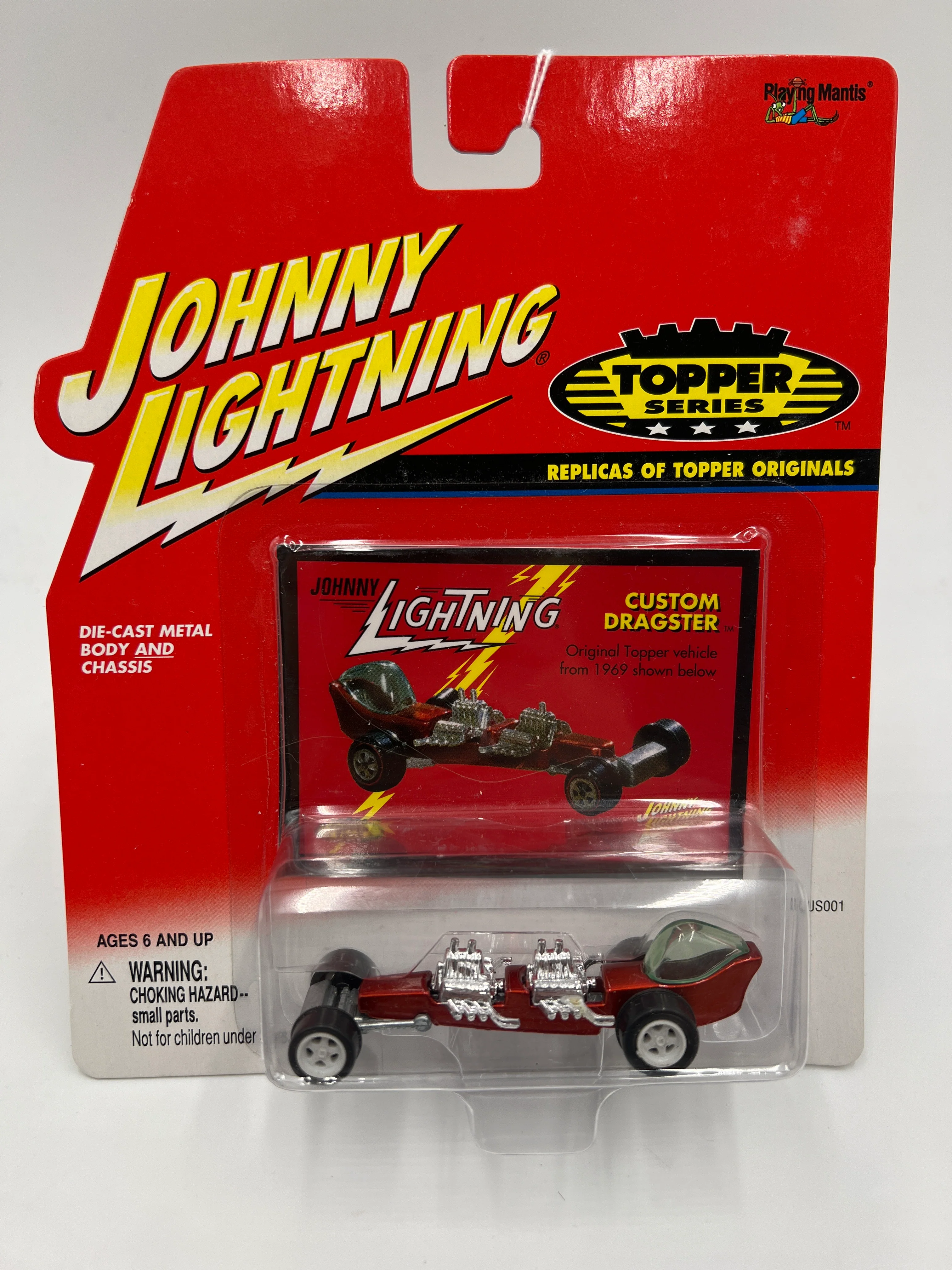 Johnny Lightning White Lightning Chase Topper Series Custom Dragster Dark Orange - Image 2