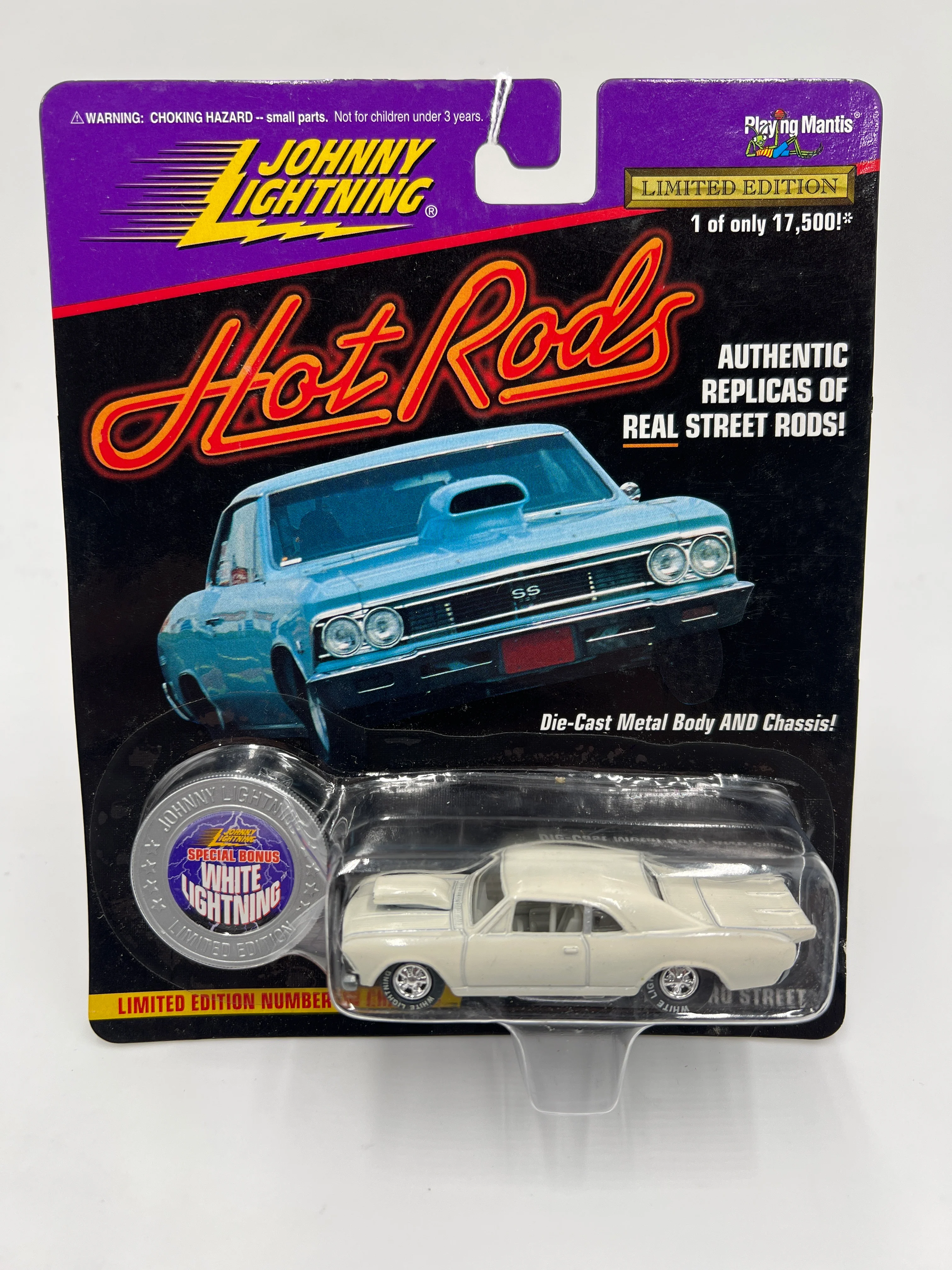 Johnny Lightning White Lightning Chase Hot Rods #135 1966 Pro Street Chevelle SS White - Image 2